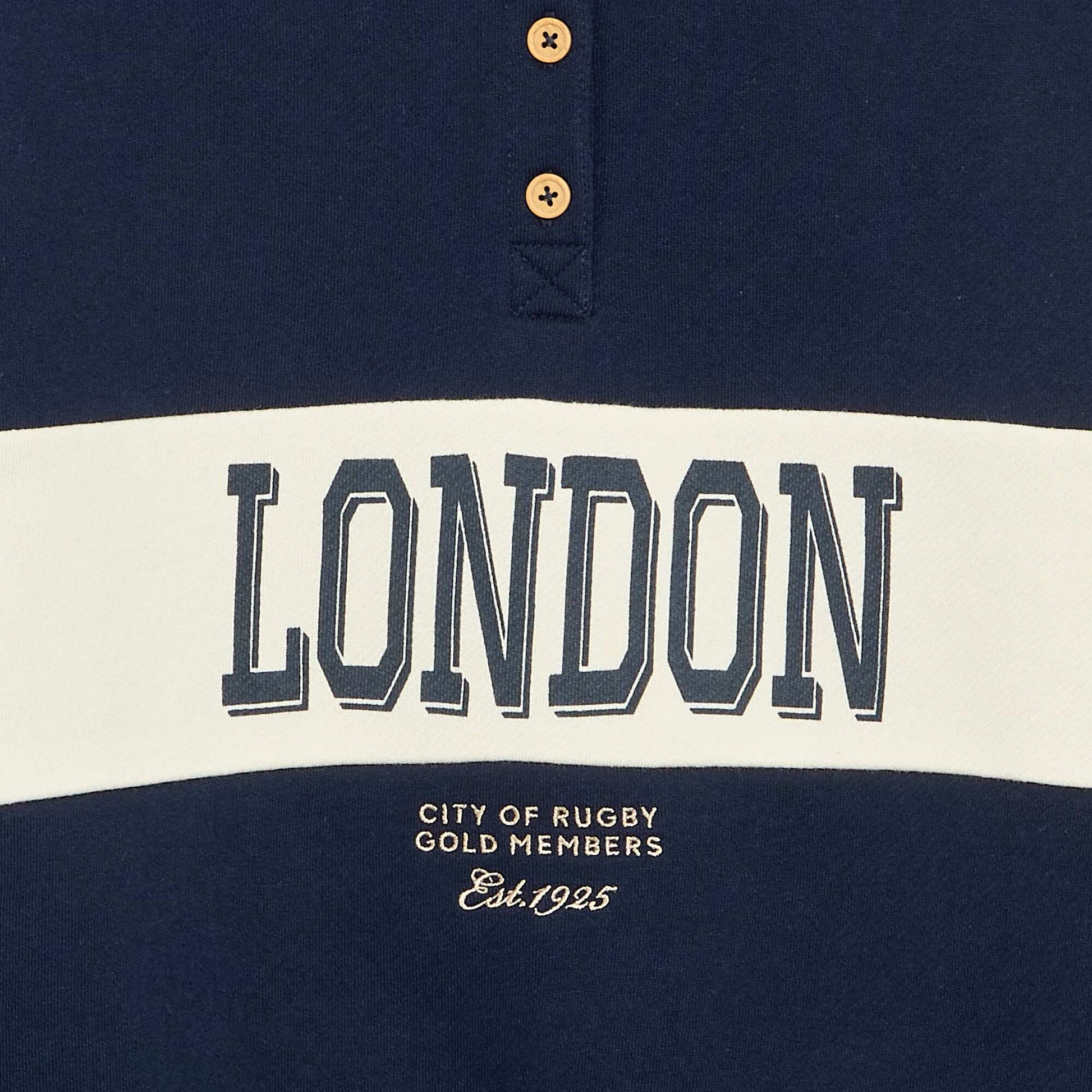 Long-sleeved rugby style polo shirt BLUE
