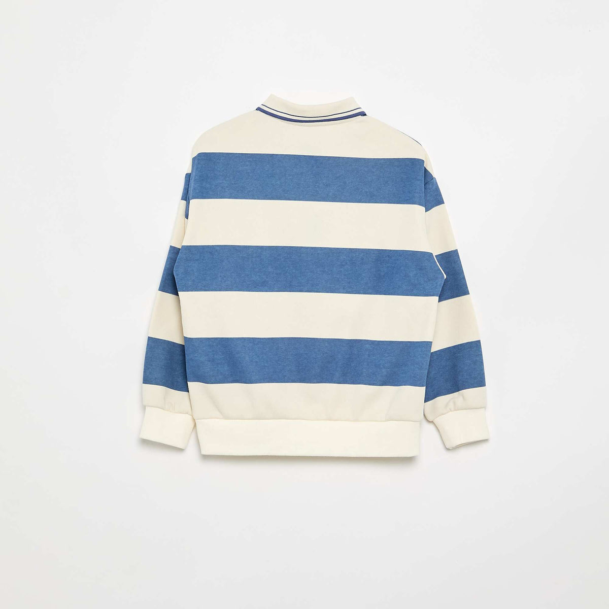 Long-sleeved rugby style polo shirt BLUE