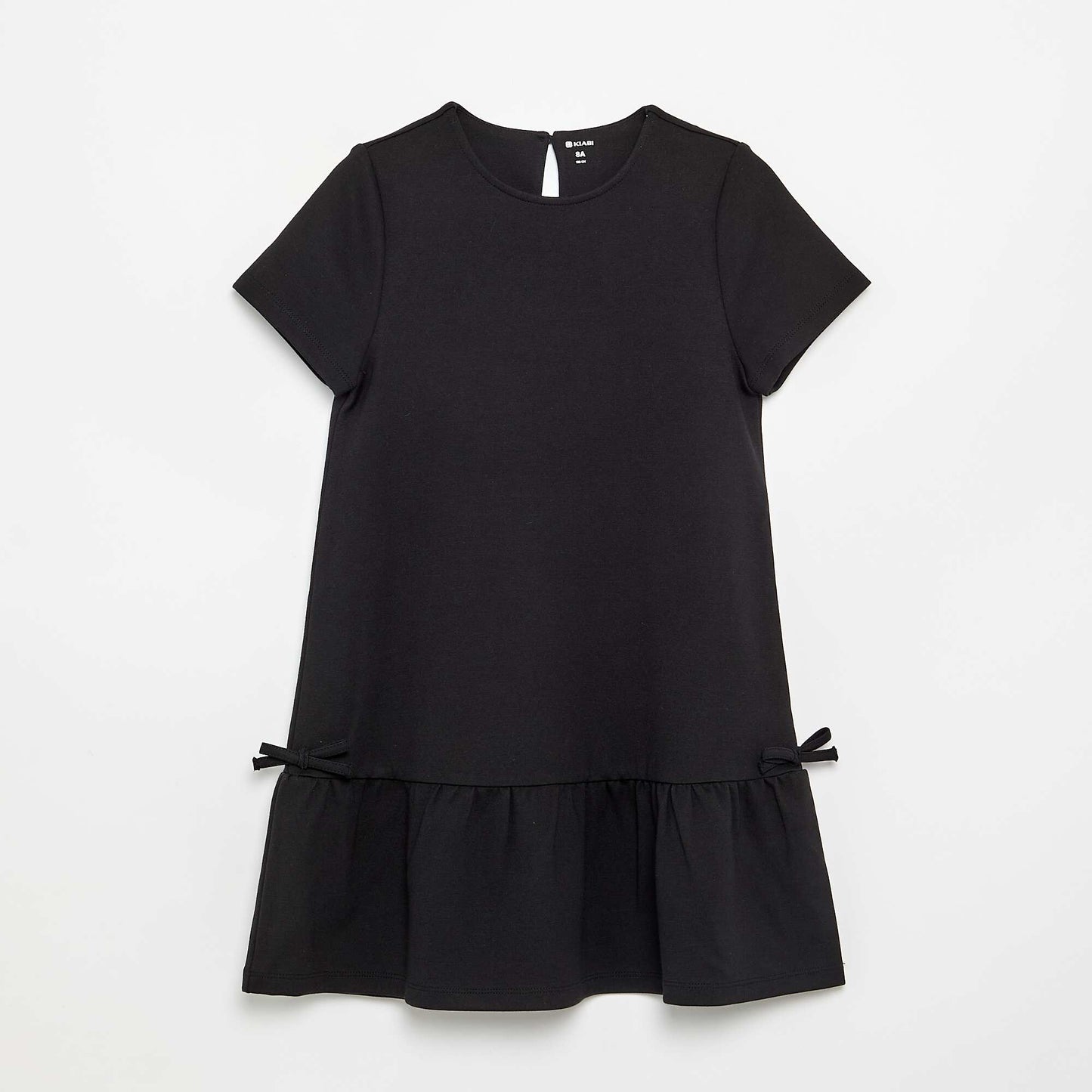 Printed Short-Sleeved Dress BLACK