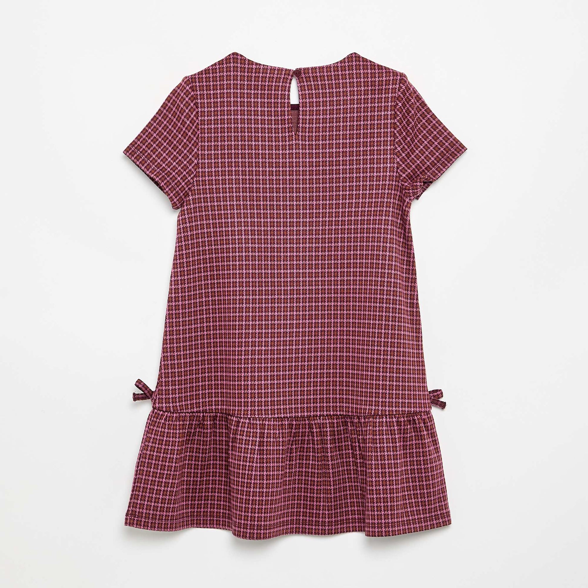 Short-sleeved printed dress PINK
