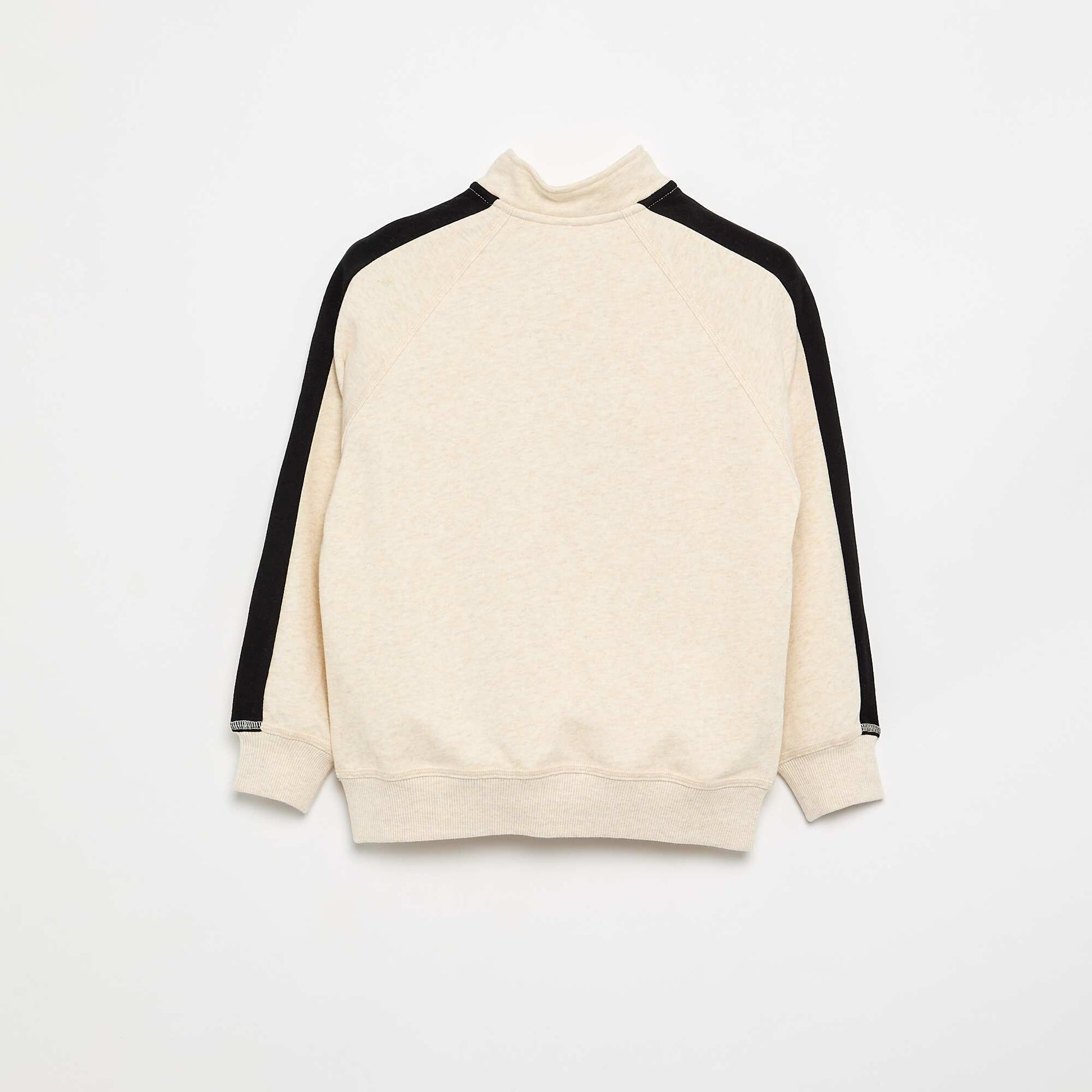 Zip-Neck Sweatshirt BEIGE