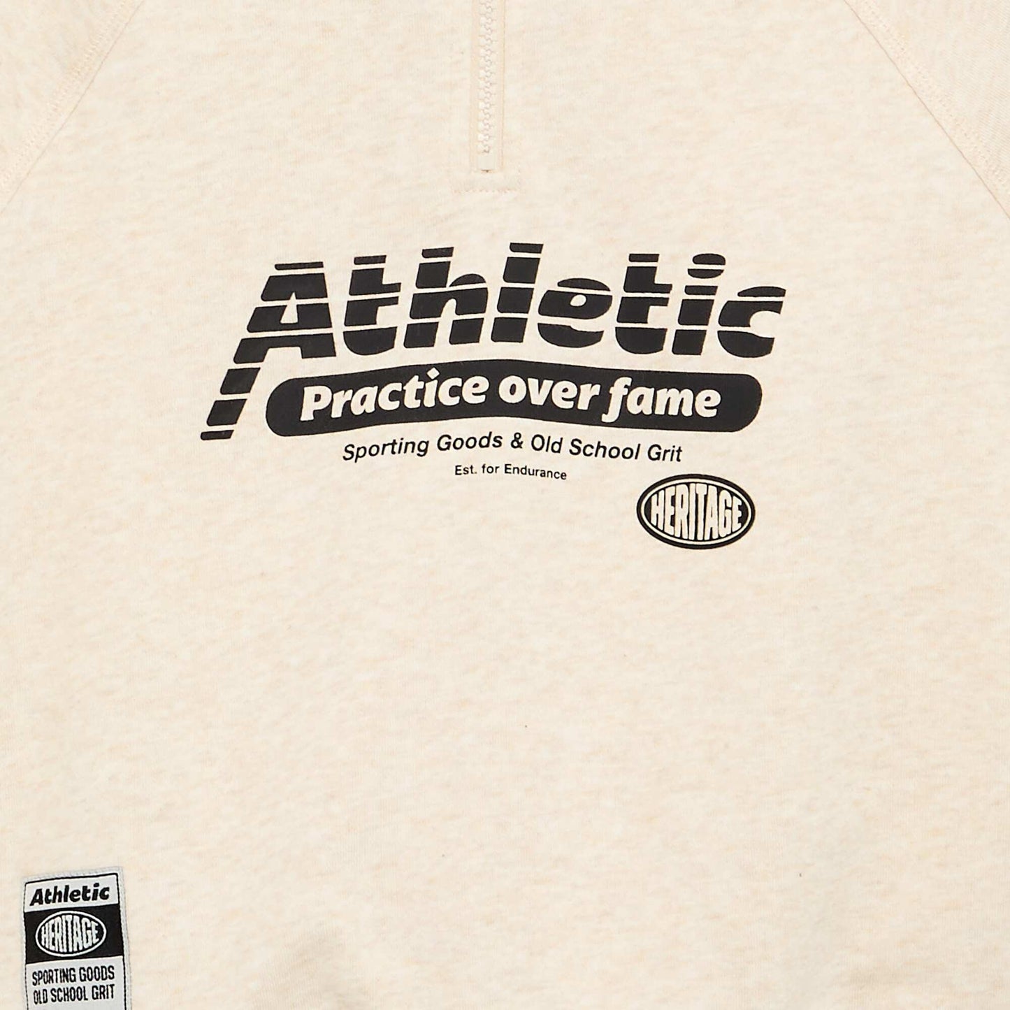 Zip-Neck Sweatshirt BEIGE
