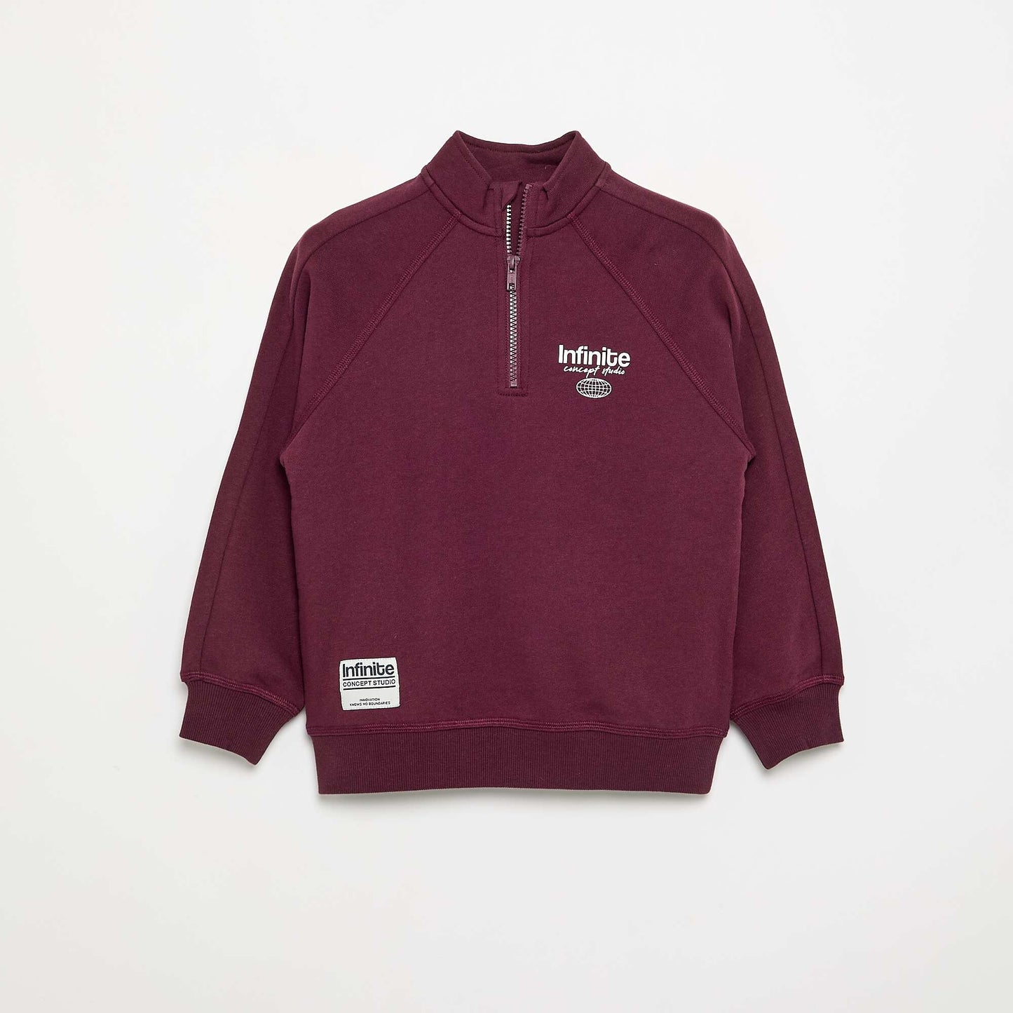 Zip-Neck Sweatshirt RED