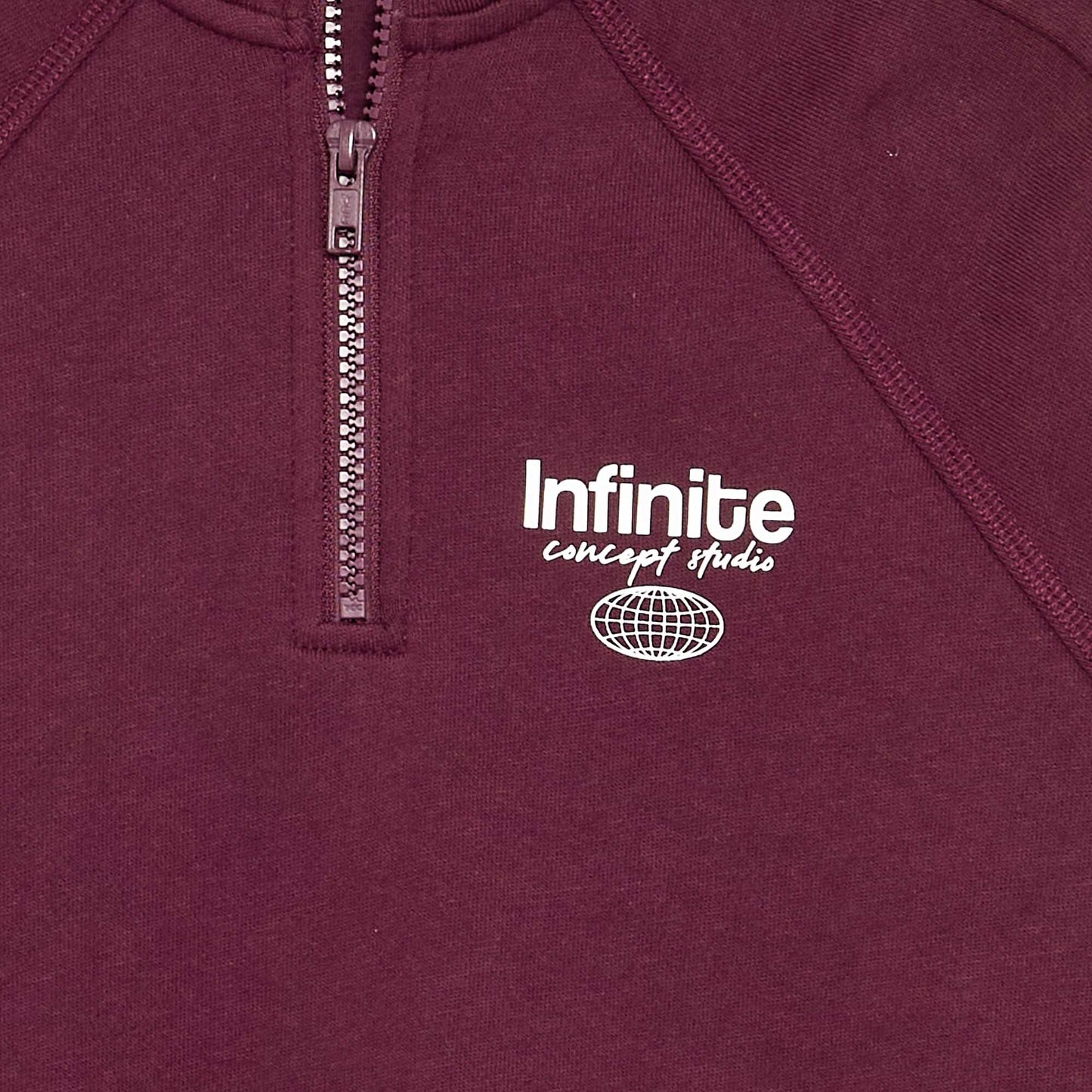 Zip-Neck Sweatshirt RED