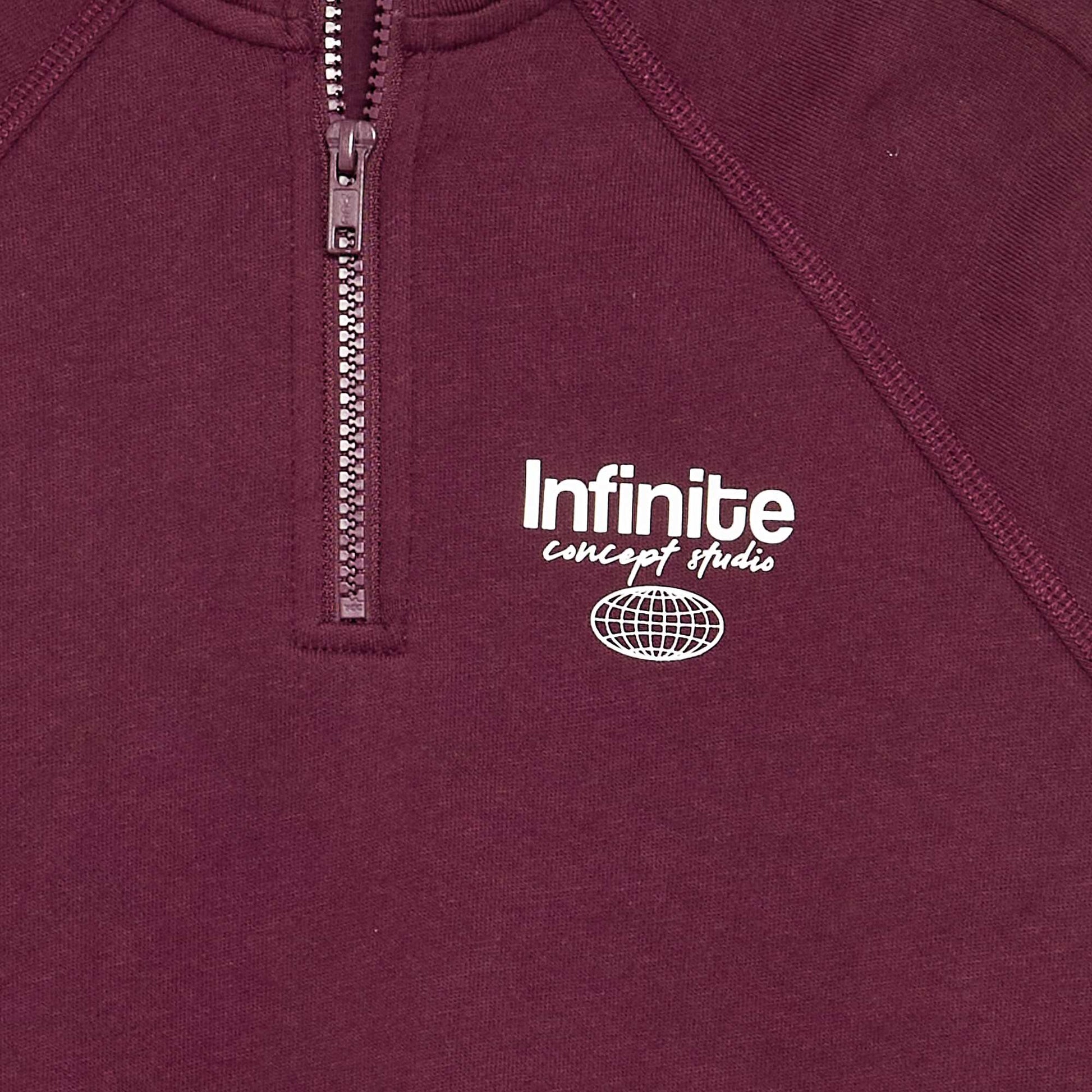 Zip-Neck Sweatshirt RED
