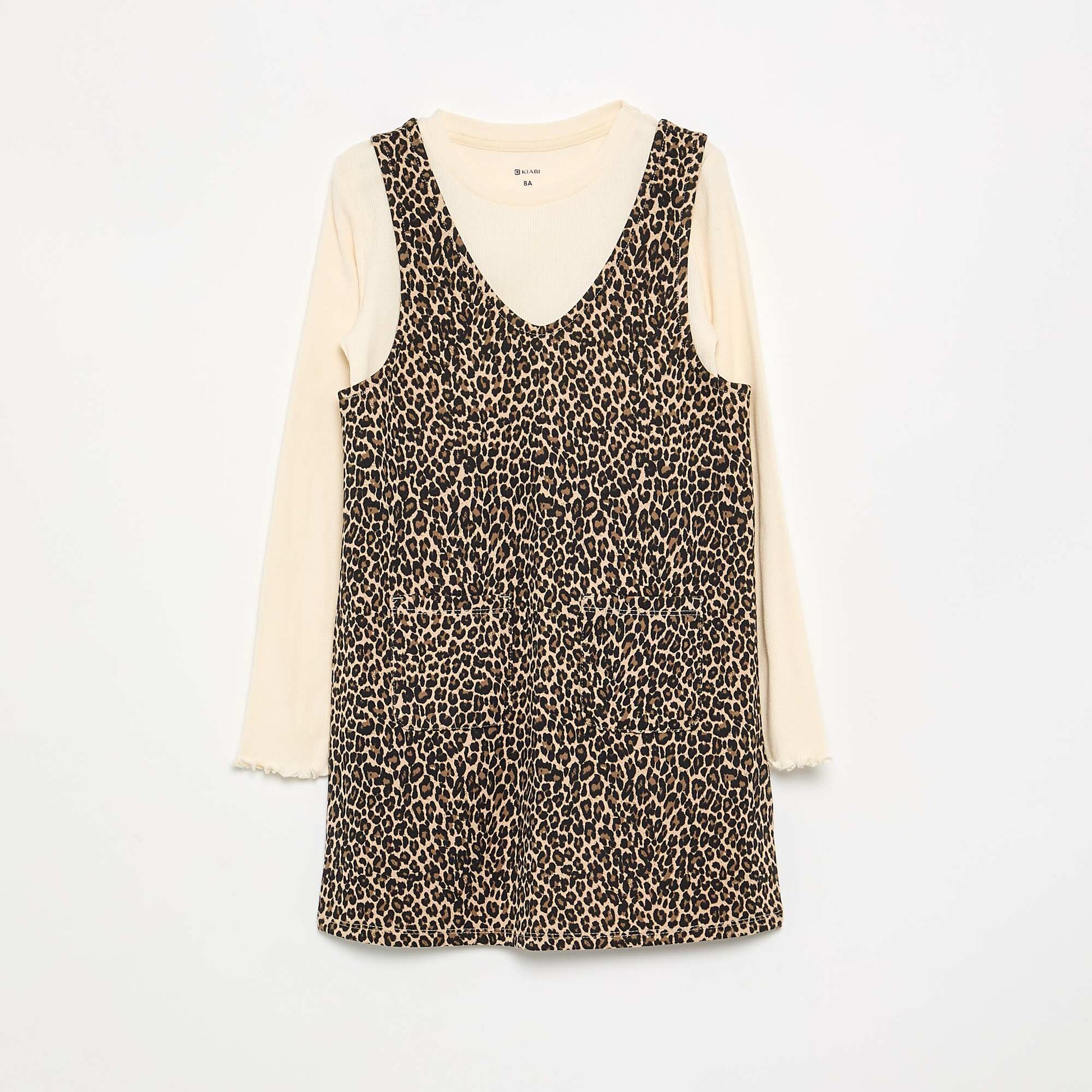 2-piece set - Dress + Long-sleeved T-shirt BEIGE
