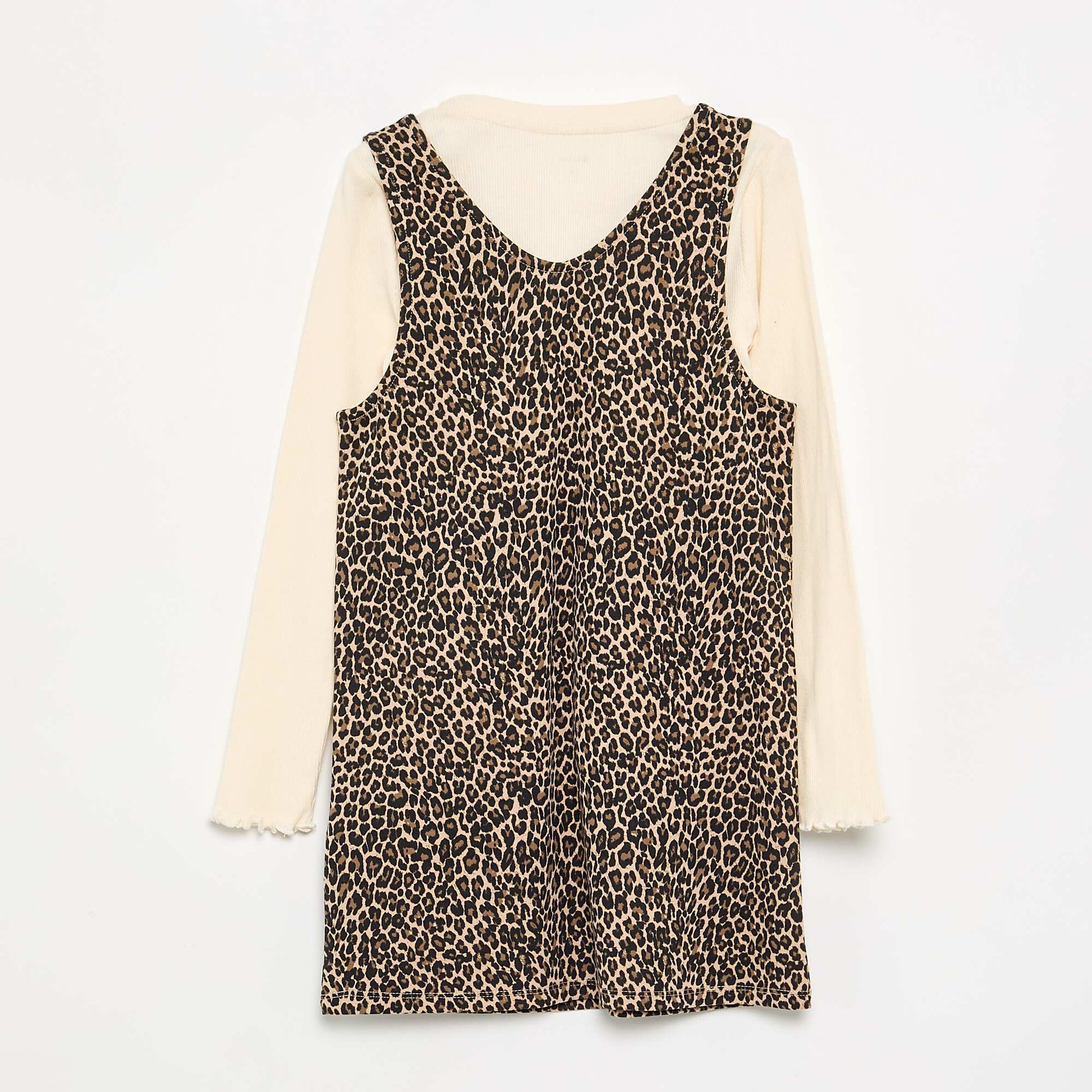 2-piece set - Dress + Long-sleeved T-shirt BEIGE