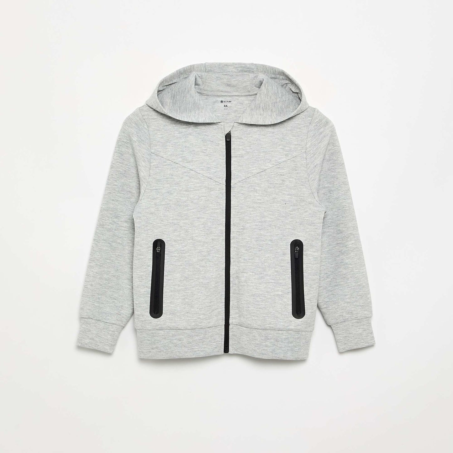 Zipped Hooded Sweatshirt with 2 Zip Pockets GREY