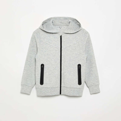 Zipped Hooded Sweatshirt with 2 Zip Pockets GREY