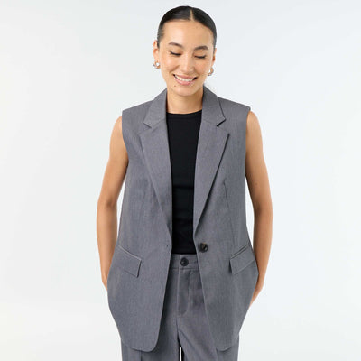 Long sleeveless jacket GREY