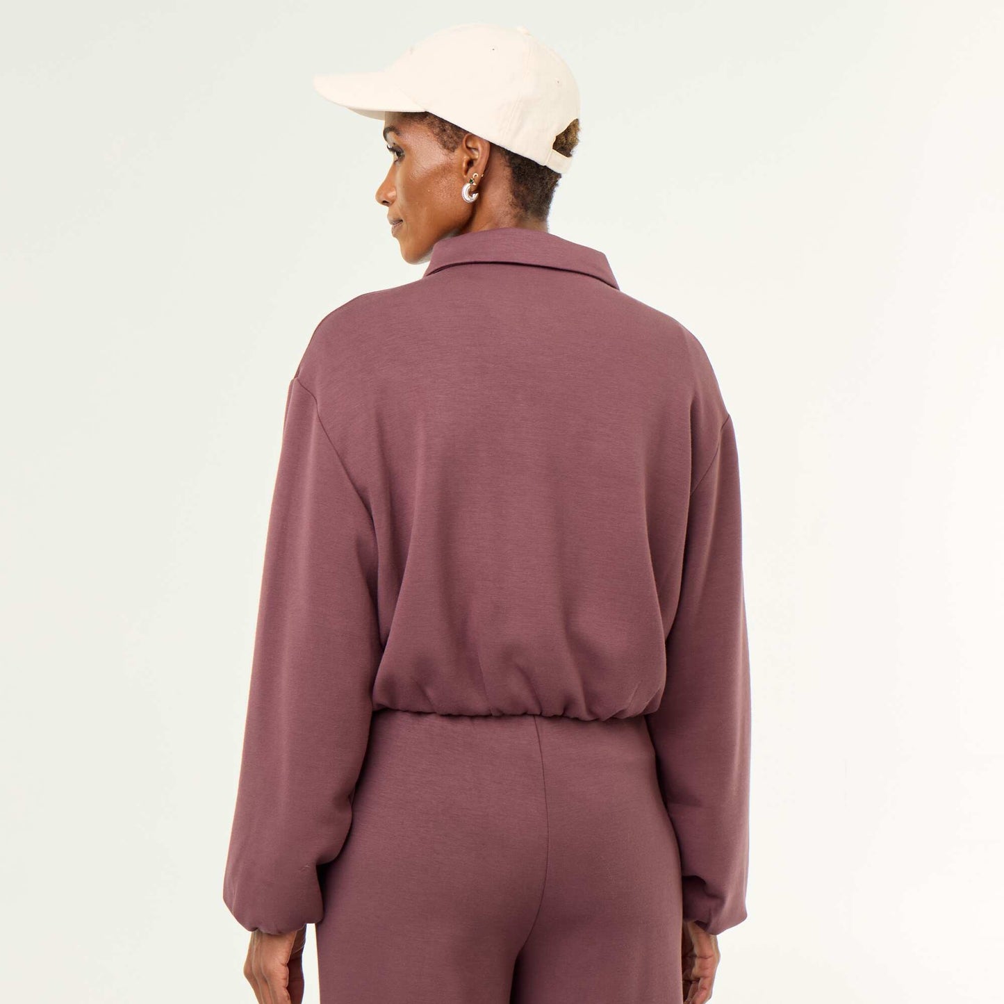 Collared Zip-Up Sweatshirt PURPLE