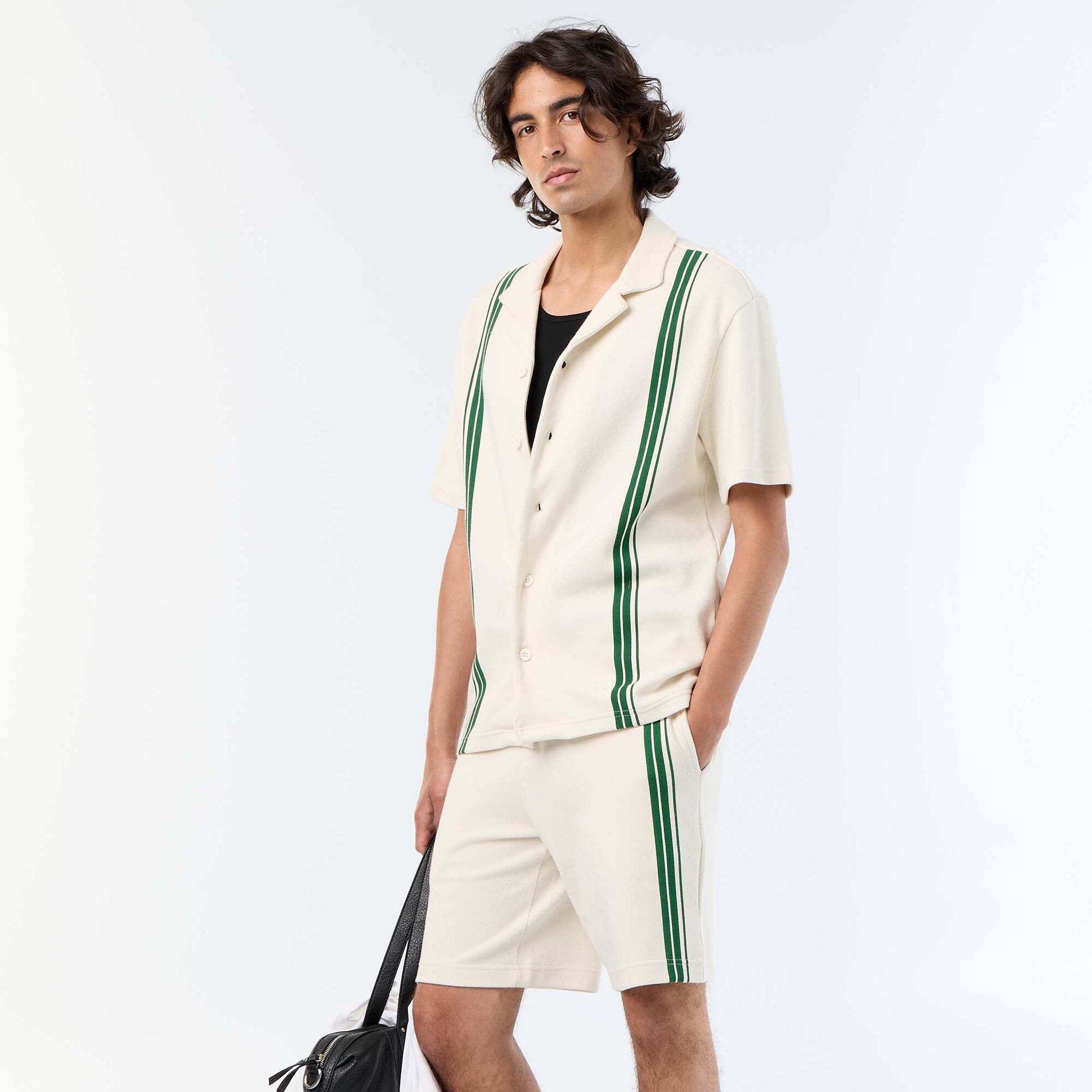 Heavy-Knit Bermuda Shorts BEIGE