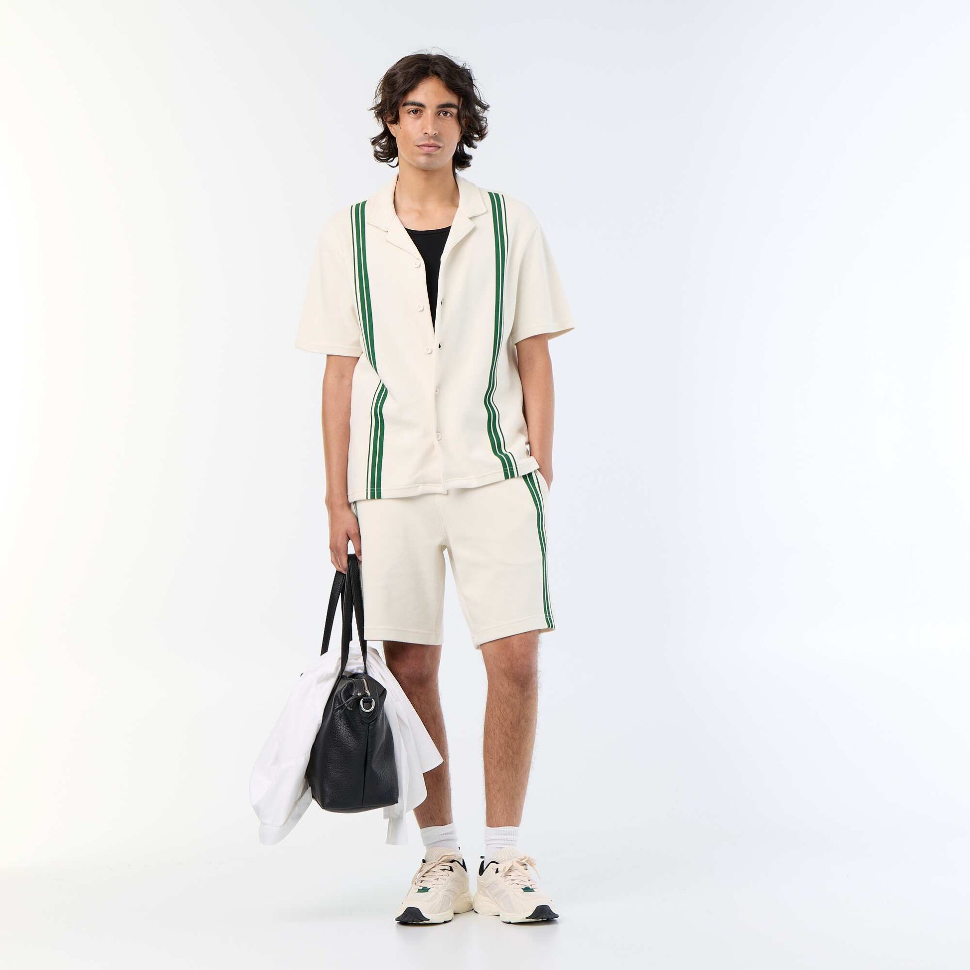 Heavy-Knit Bermuda Shorts BEIGE