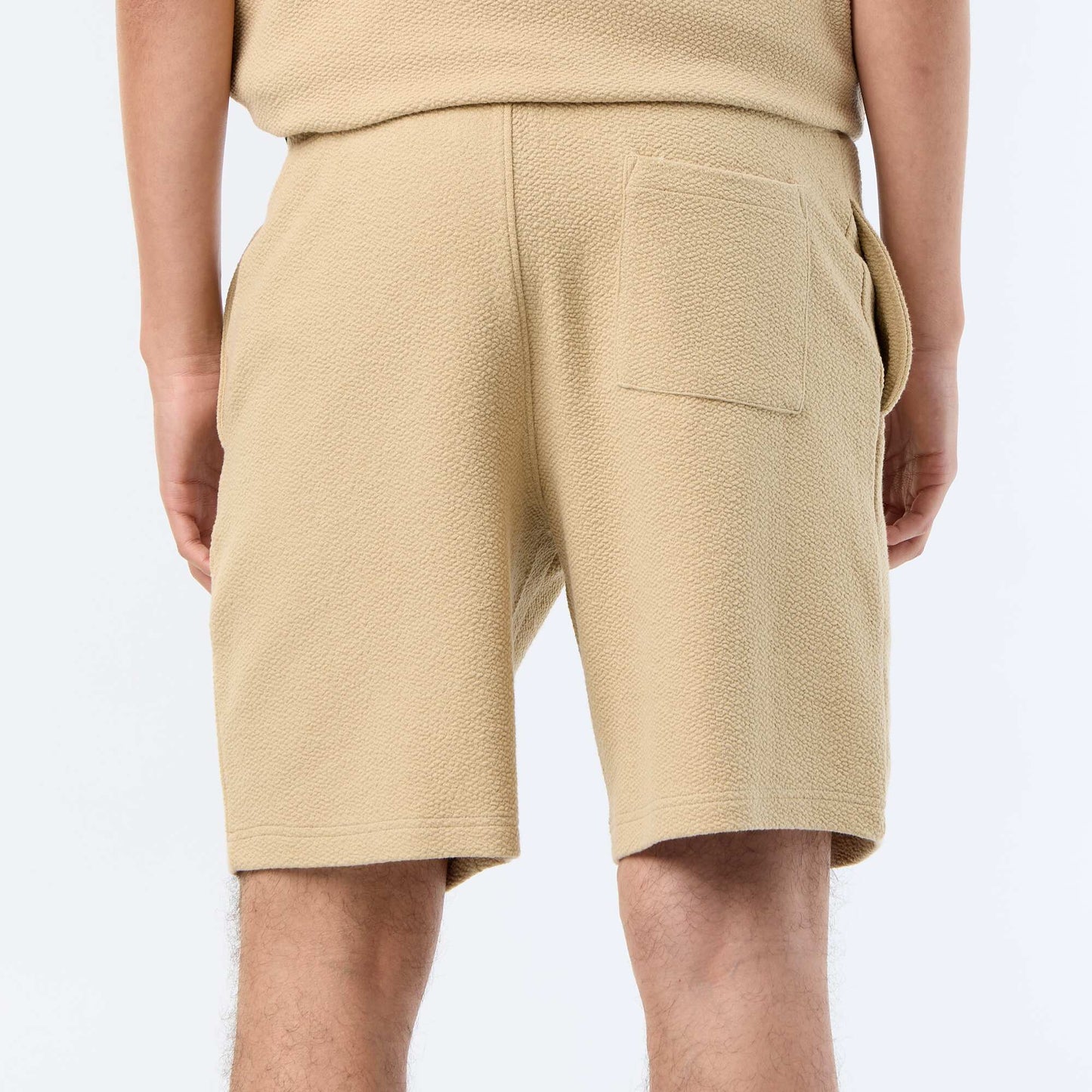 Solid Heavy Knit Shorts BEIGE
