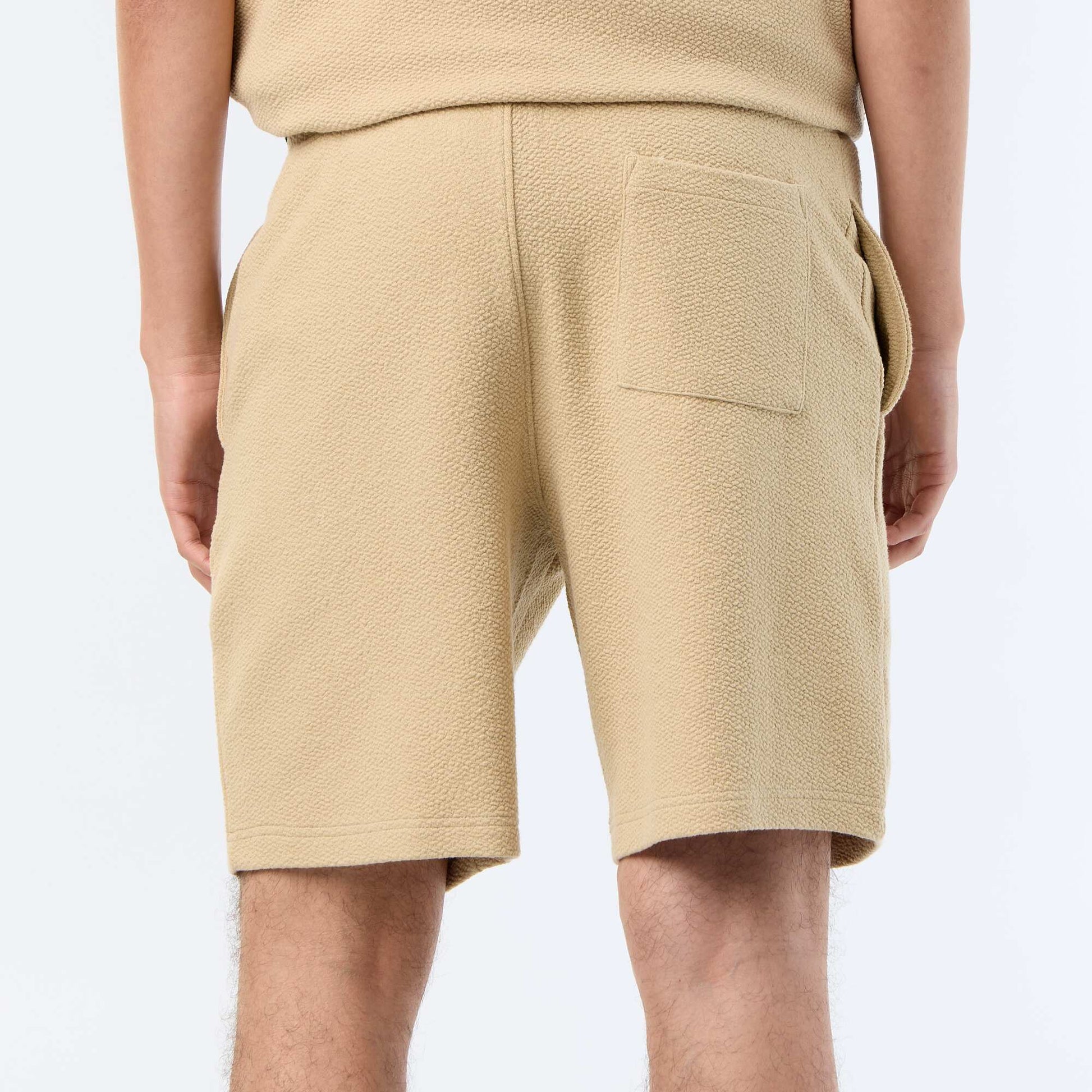 Solid Heavy Knit Shorts BEIGE