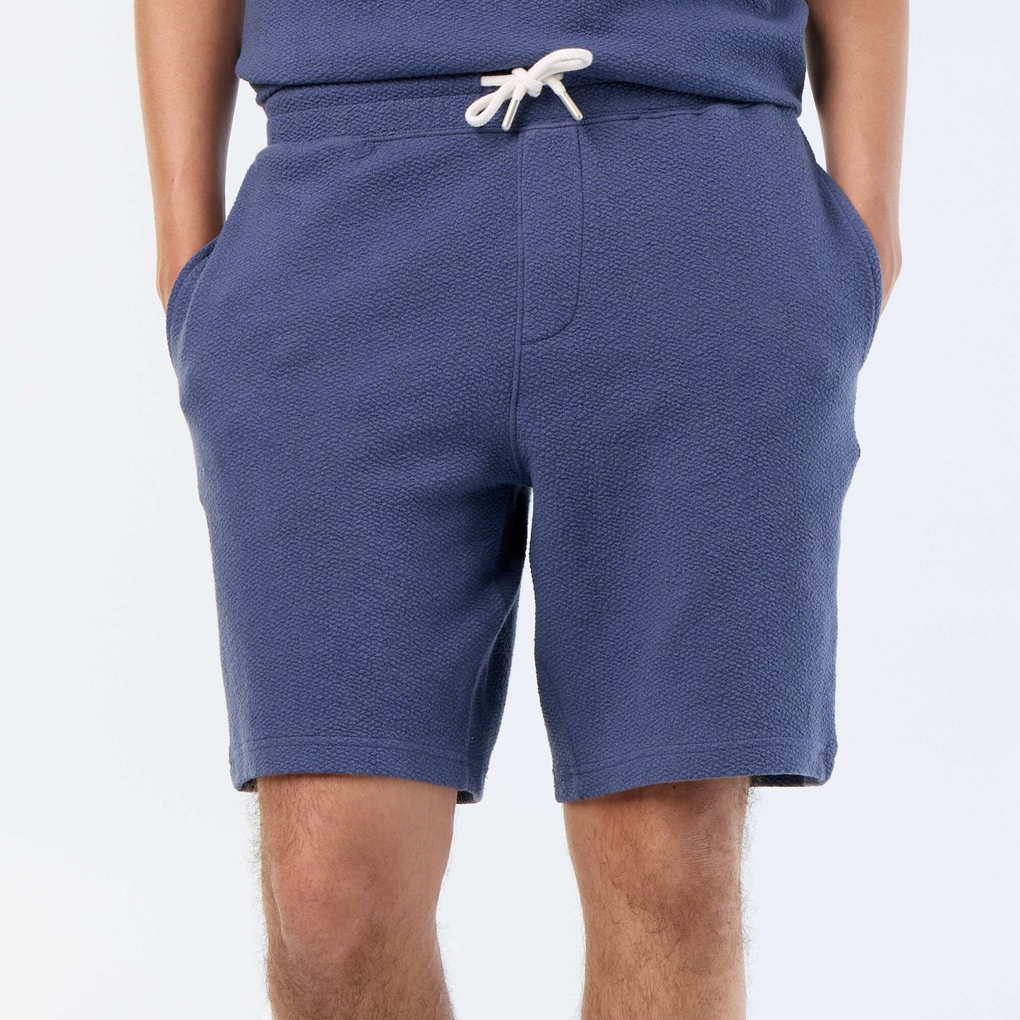 Solid Heavy Knit Shorts BLUE
