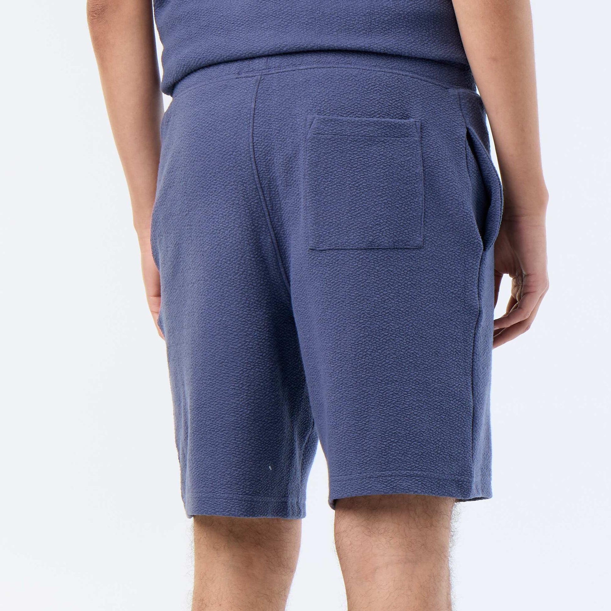 Solid Heavy Knit Shorts BLUE