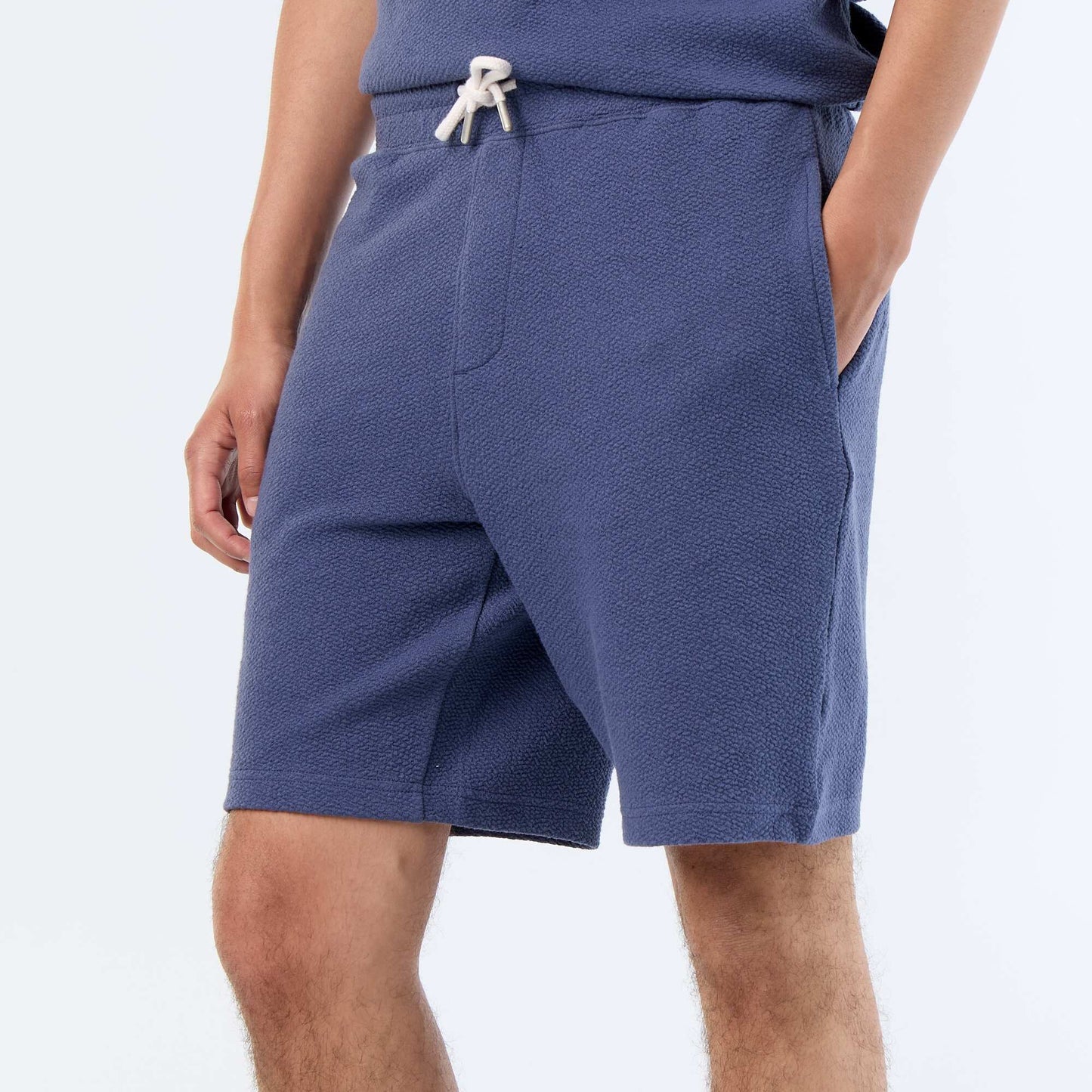 Solid Heavy Knit Shorts BLUE
