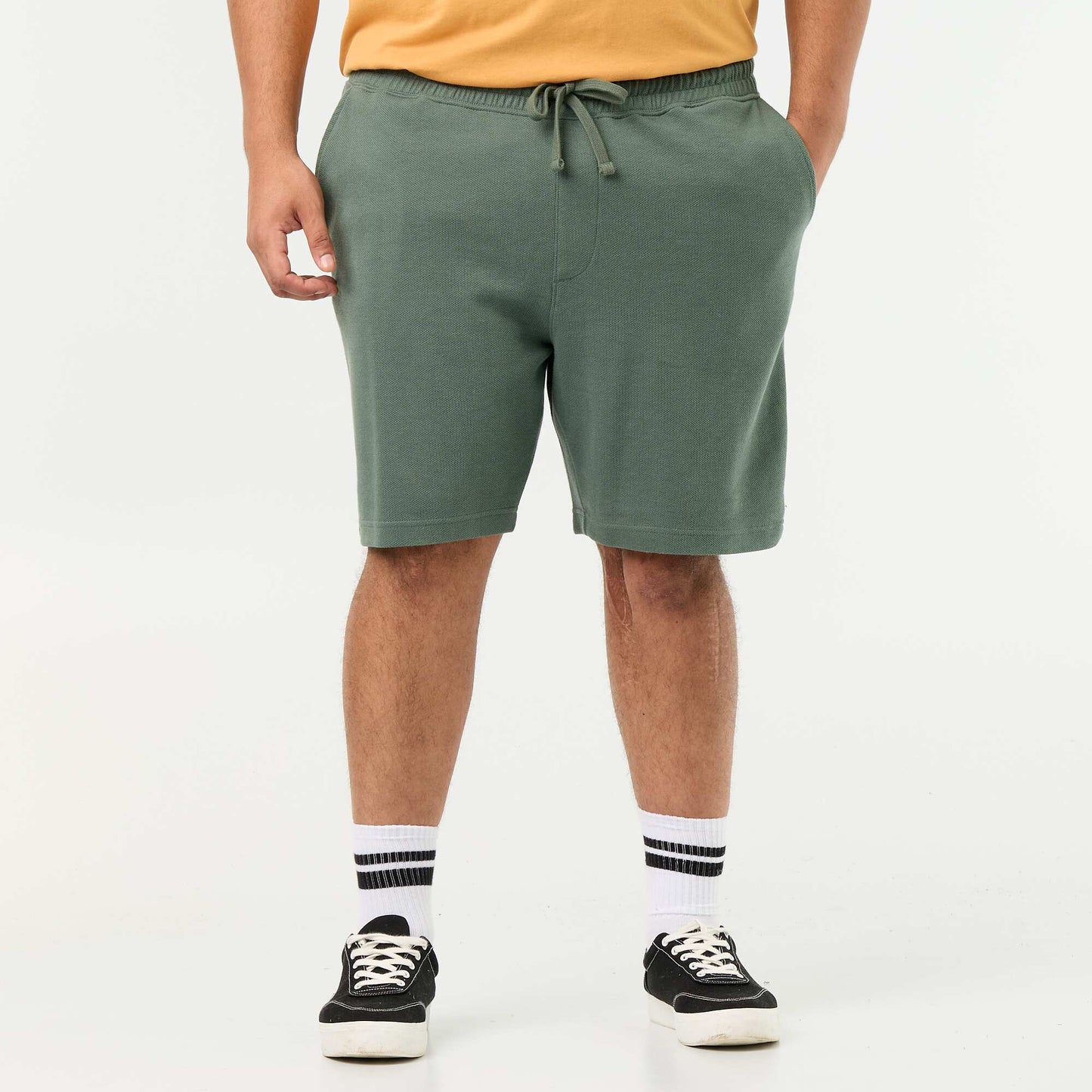 Chino Bermuda Shorts with Elasticated Waist GREEN