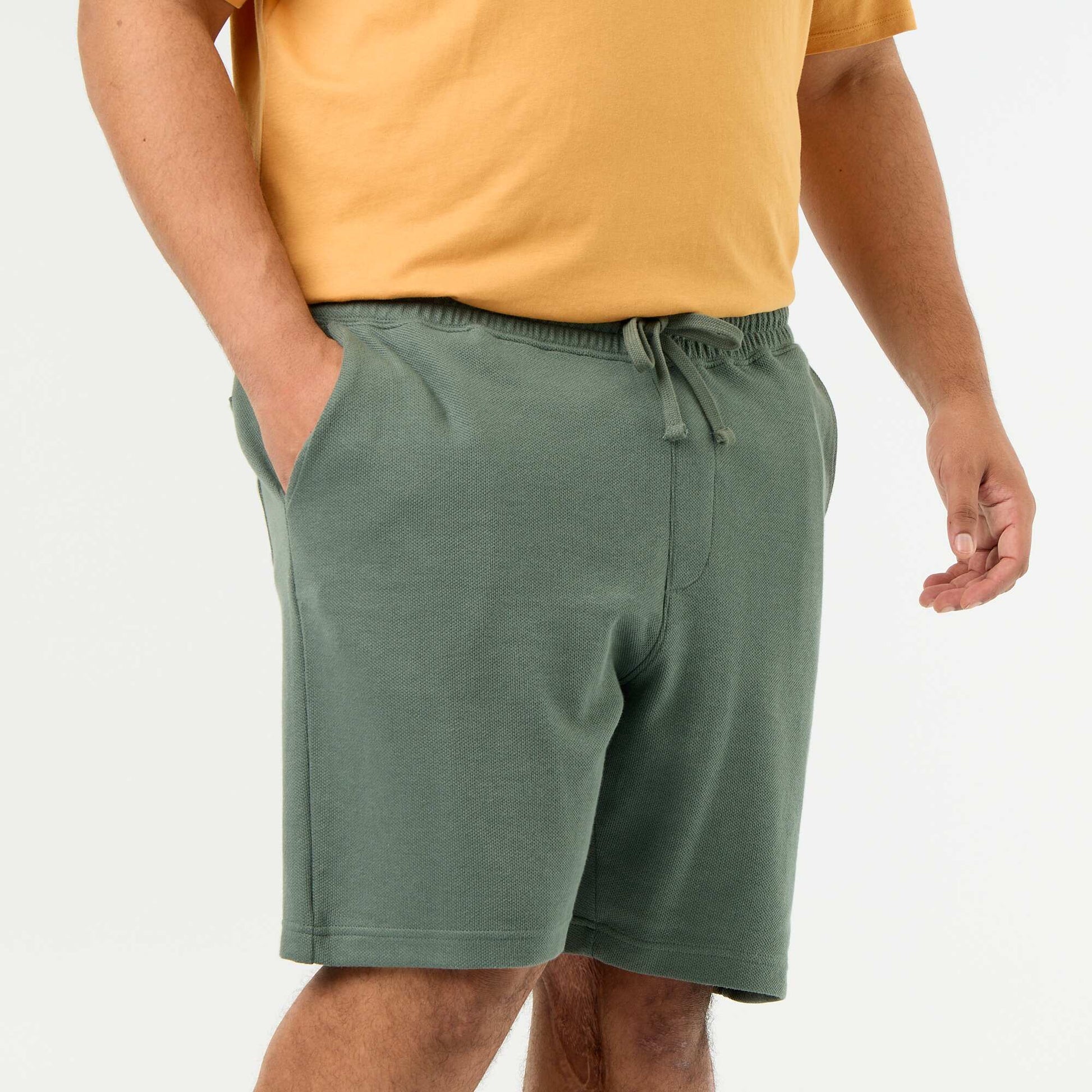 Chino Bermuda Shorts with Elasticated Waist GREEN