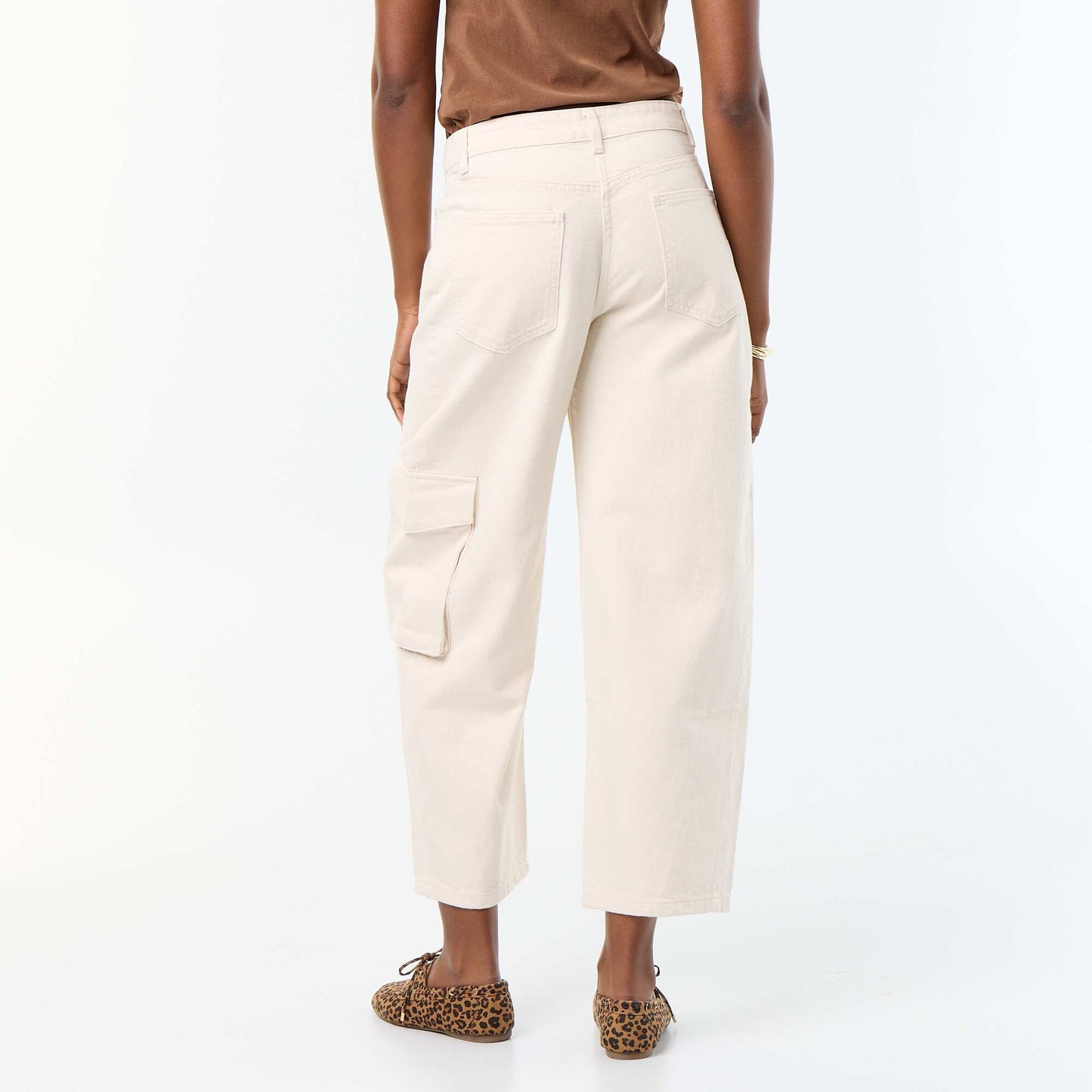 Balloon pants with flap pocket ECRU