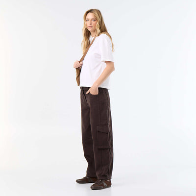 Balloon pants with flap pocket BROWN