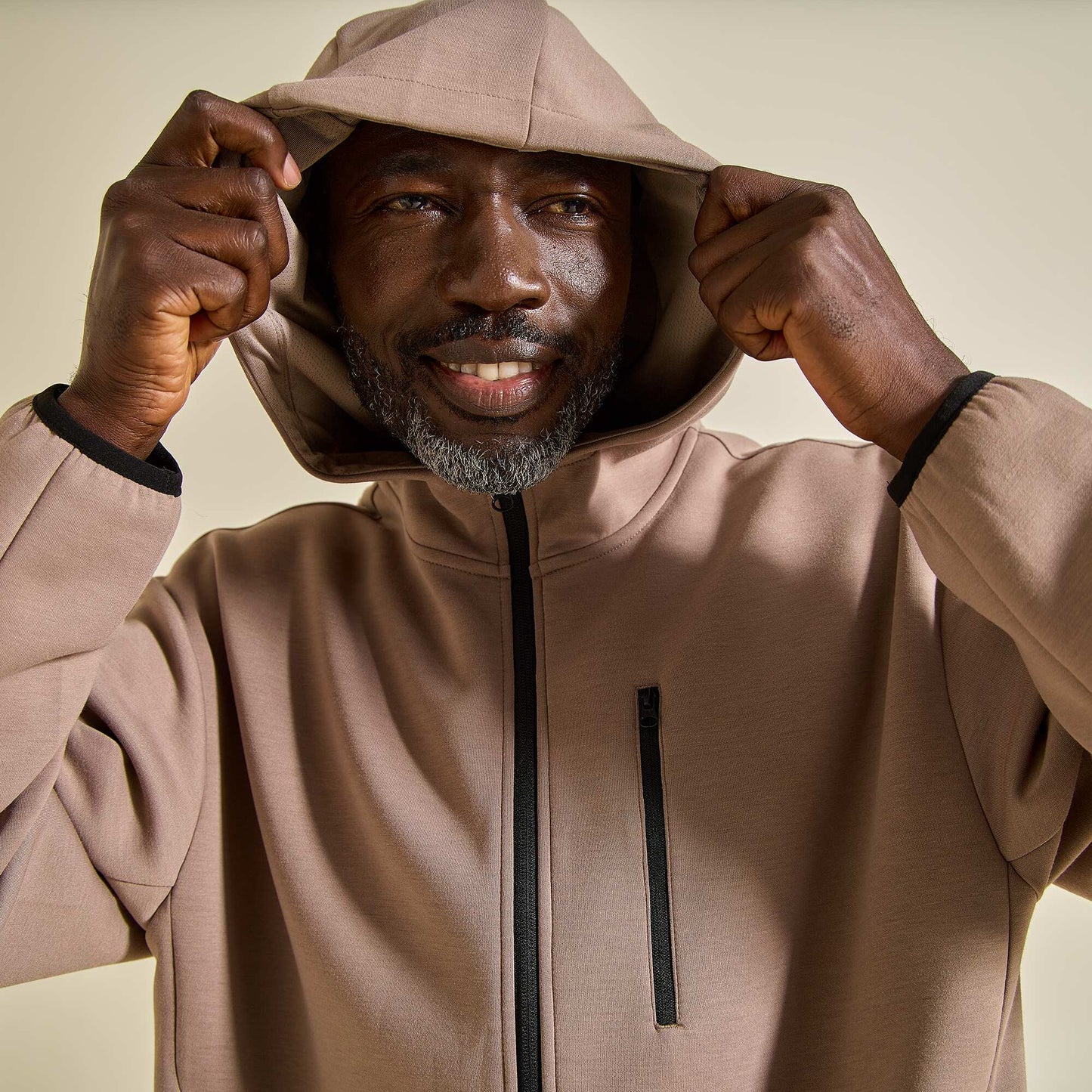 Zip-Up Sports Sweatshirt BEIGE