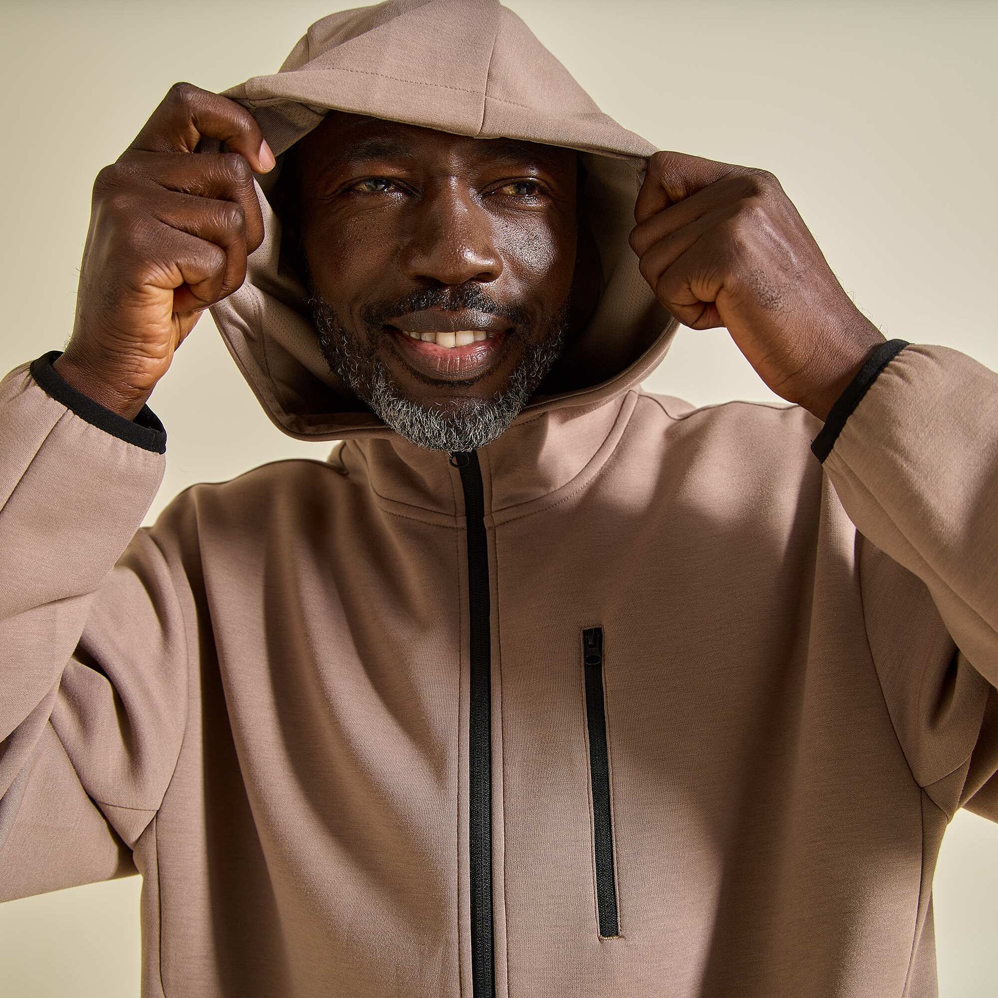 Zip-Up Sports Sweatshirt BEIGE