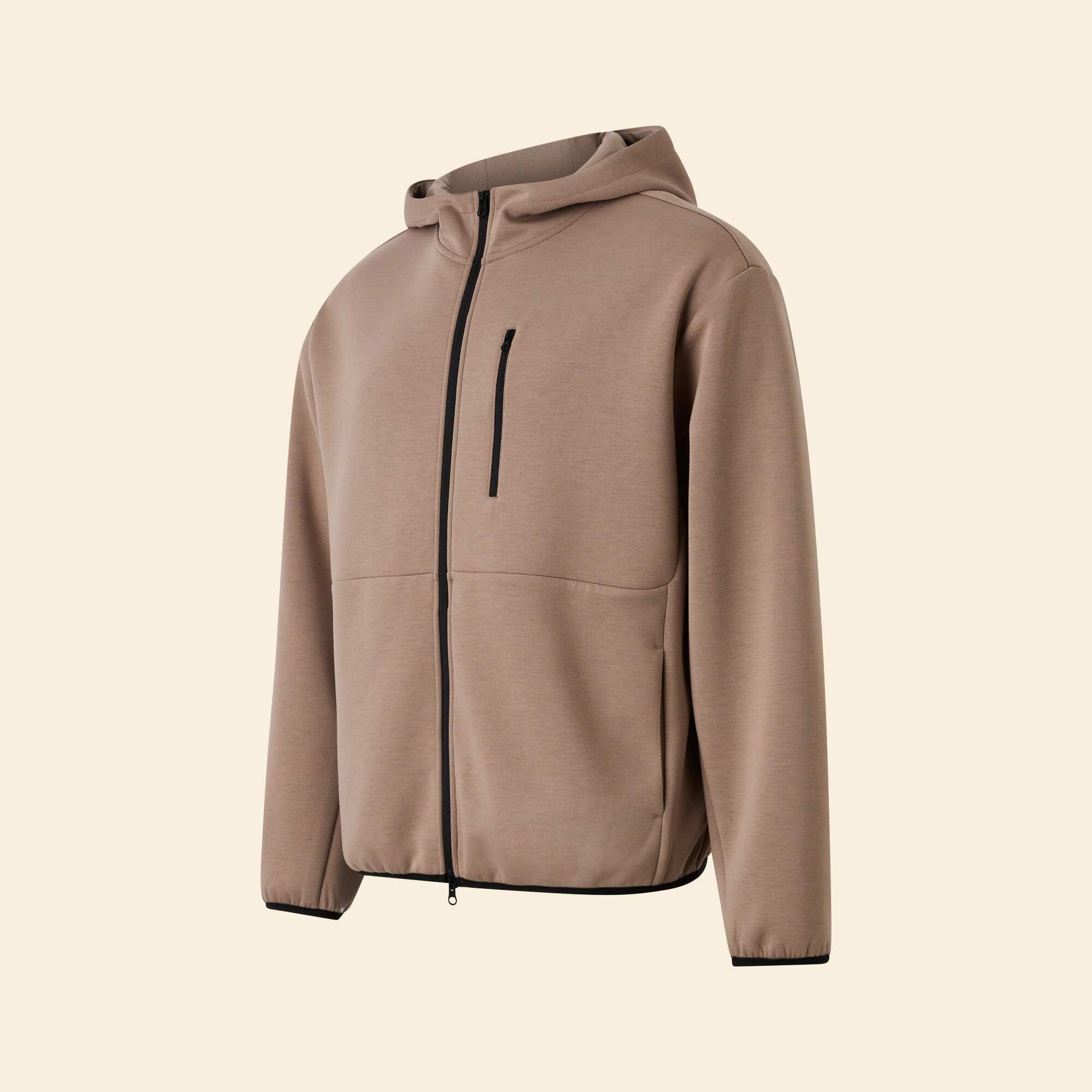 Zip-Up Sports Sweatshirt BEIGE
