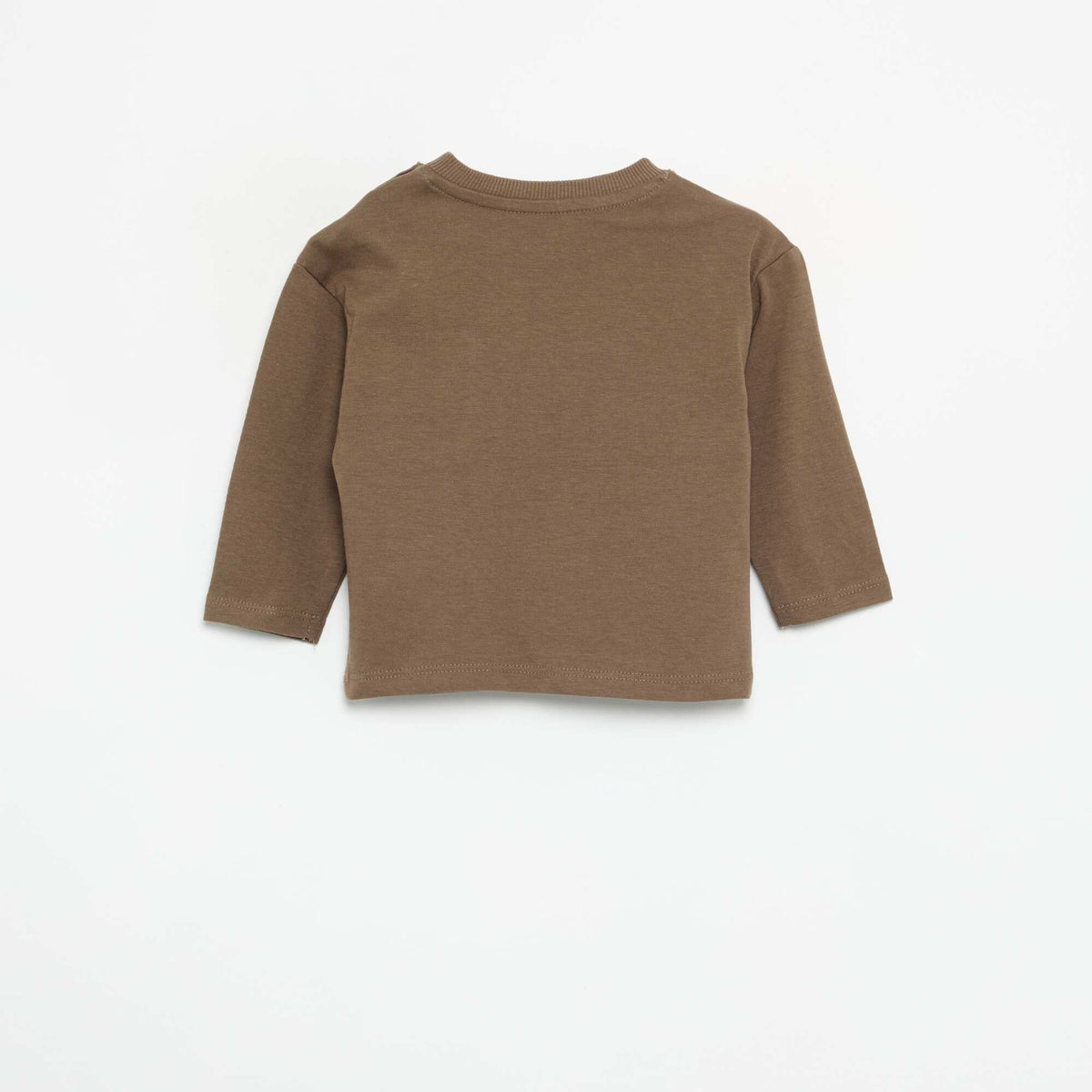 Long-sleeved T-shirt with fun pocket BROWN