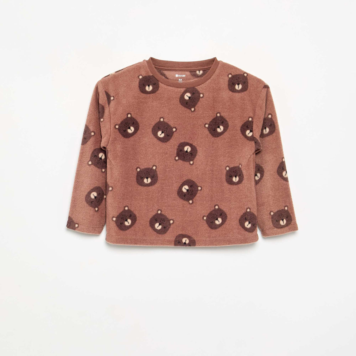 2-piece fleece pyjamas BROWN
