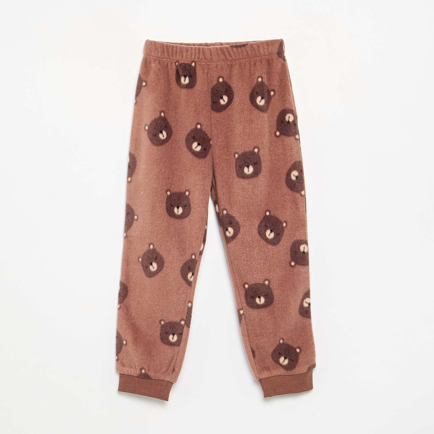 2-piece fleece pyjamas BROWN