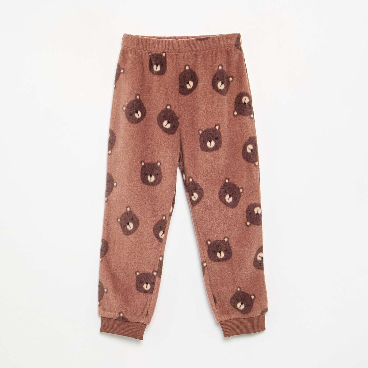 2-piece fleece pyjamas BROWN