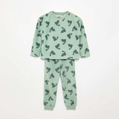 2-piece fleece pyjamas GREEN