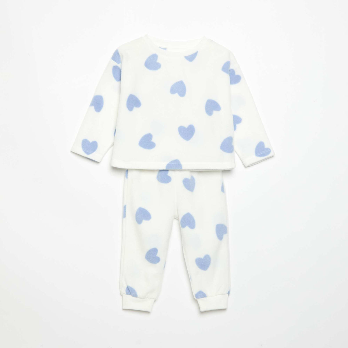 2-piece fleece pyjamas WHITE