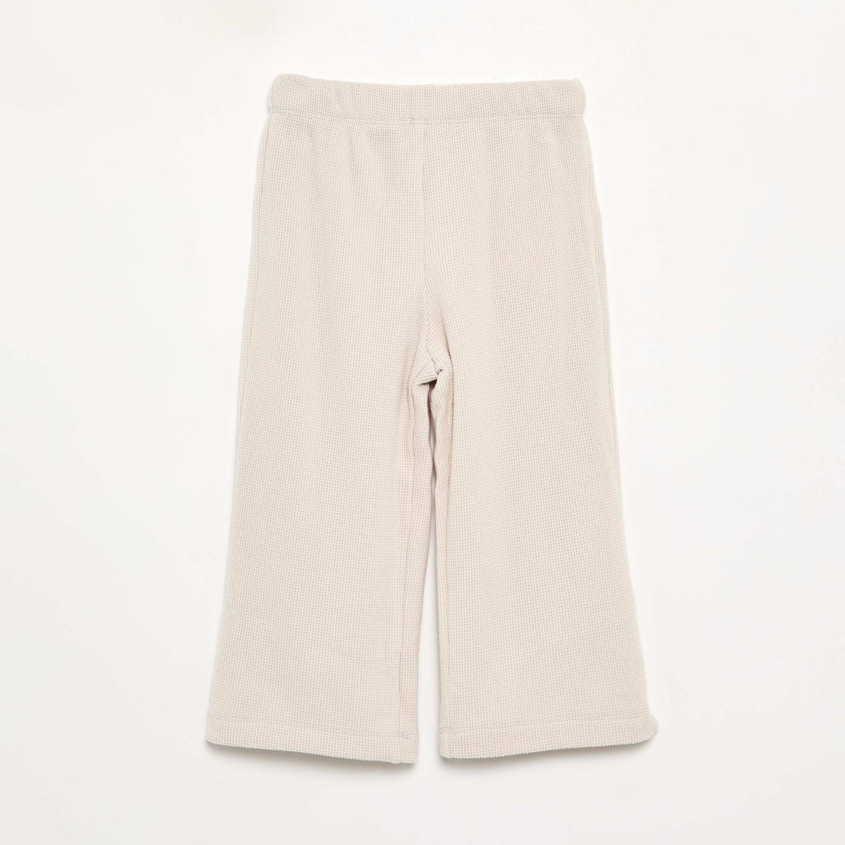 2-piece Waffle Knit Pajamas - Sweatshirt + Pants ECRU