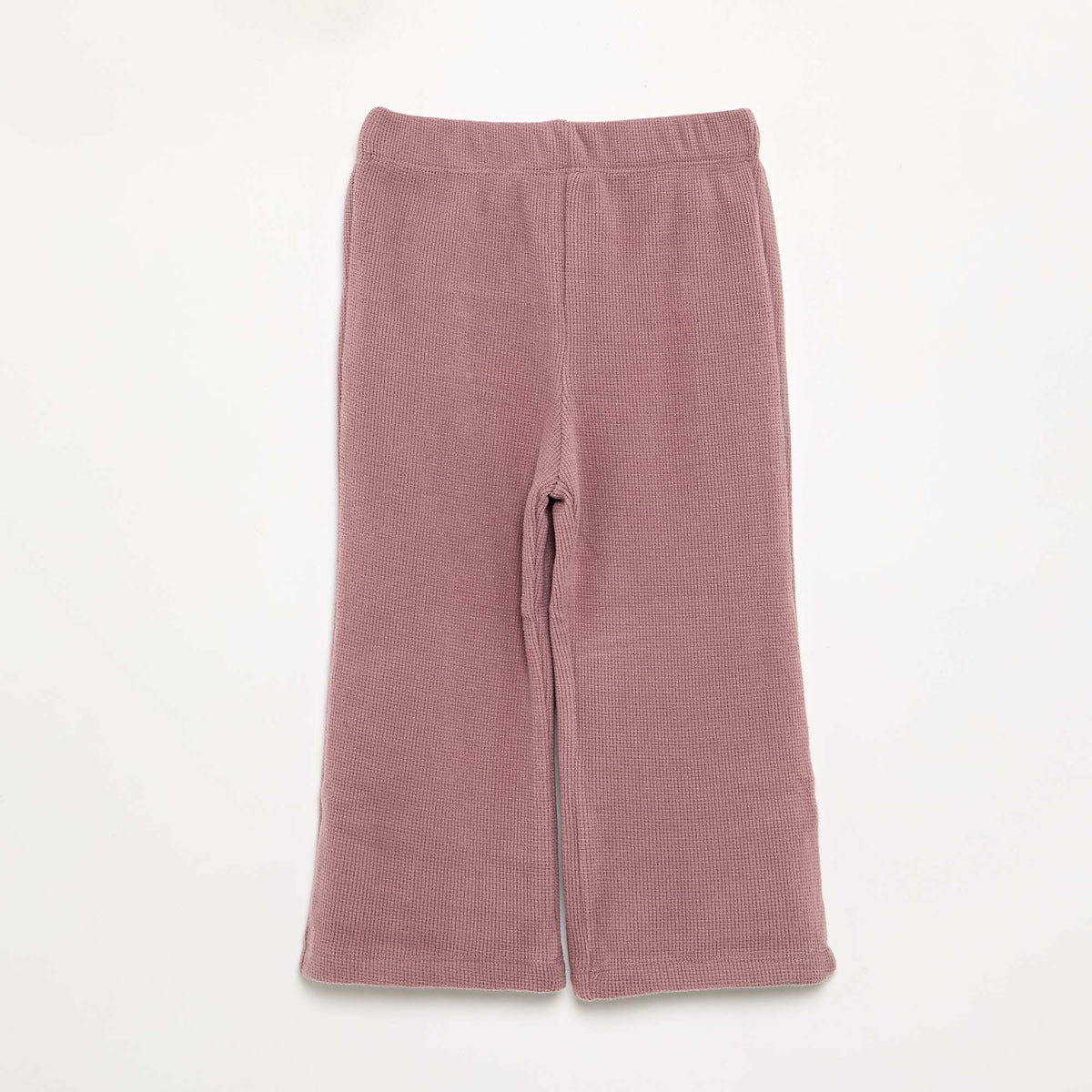 2-piece Waffle Knit Pajamas - Sweatshirt + Pants OLD PINK