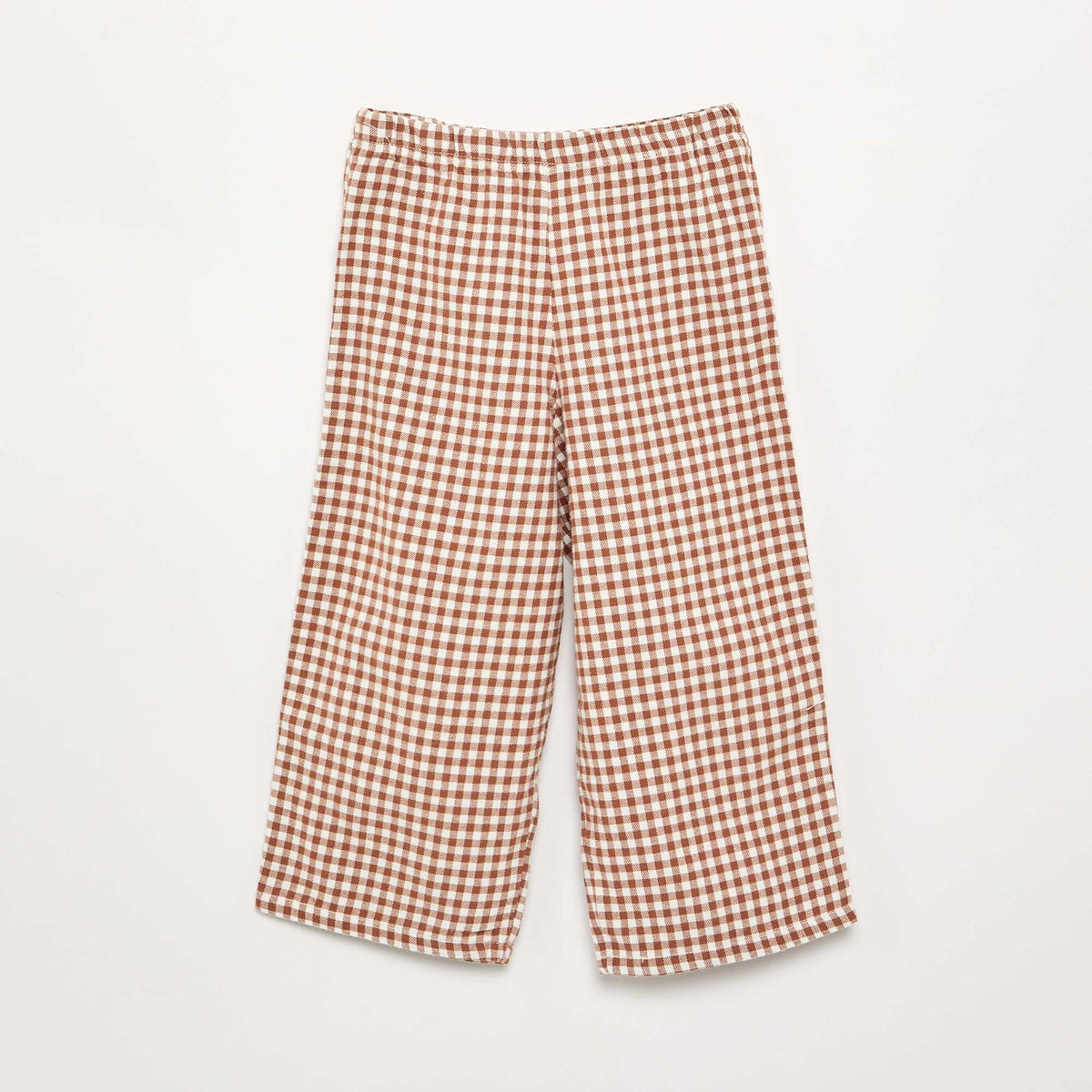 2-piece flannel pajamas - Button-up top + pants BROWN
