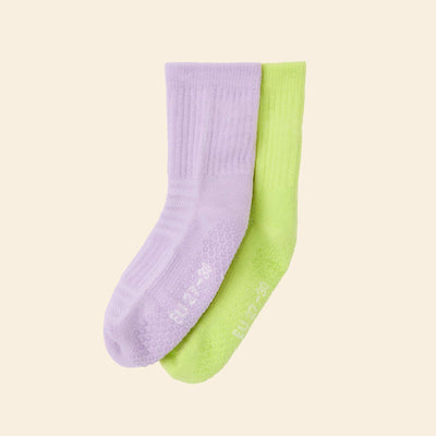 Pack of 2 pairs of anti-slip socks PURPLE
