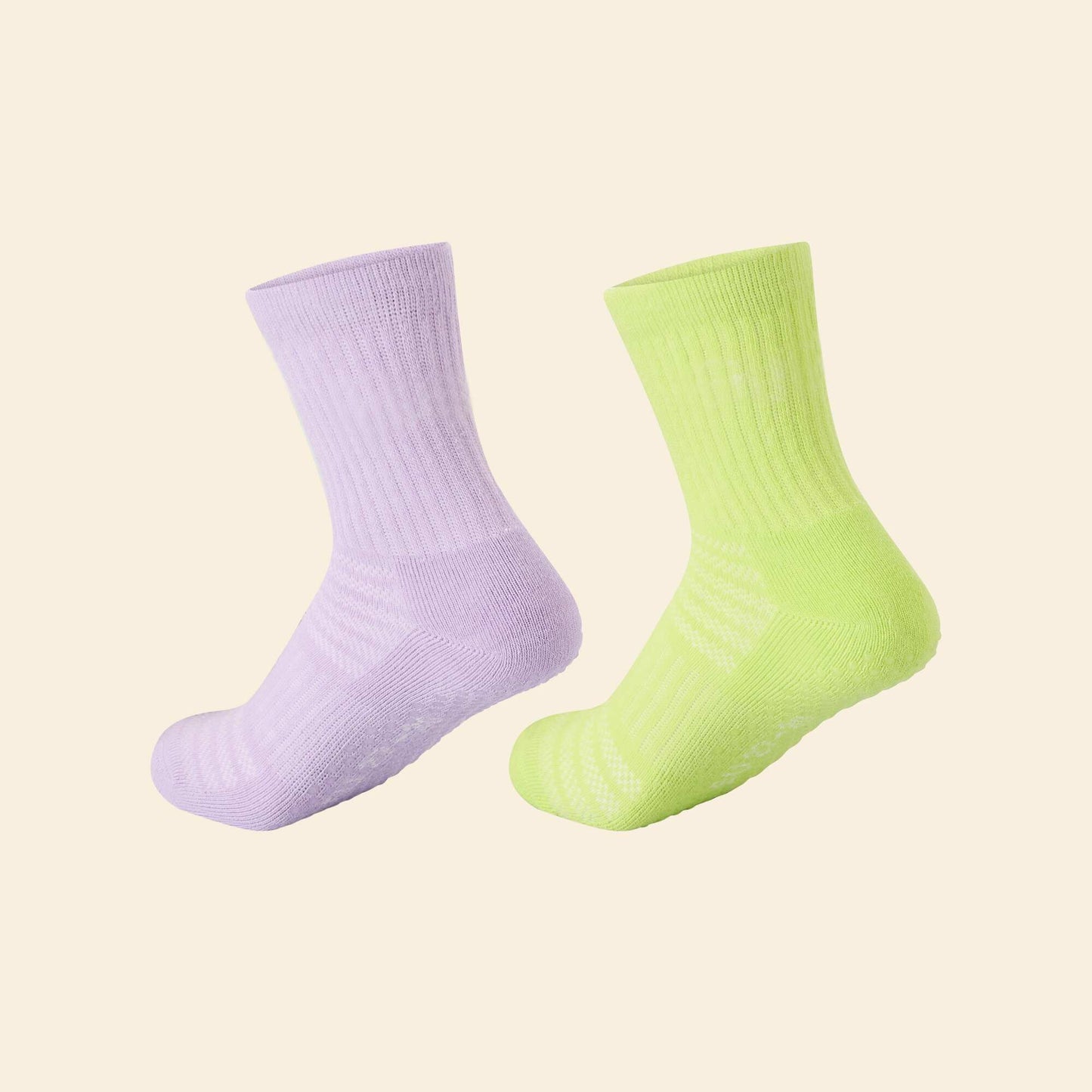 Pack of 2 pairs of anti-slip socks PURPLE