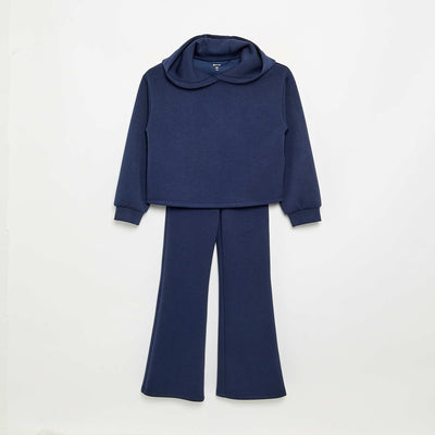 2-piece set - Hooded sweatshirt + flare leggings NAVY