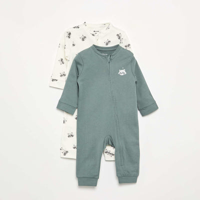 Pack of 2 Cotton Sleepsuits BLUE