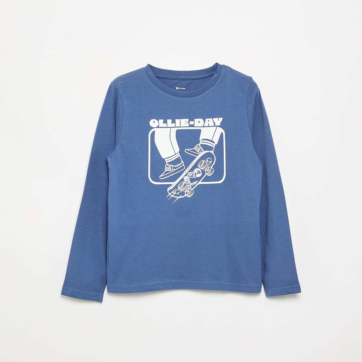 Long-sleeved printed T-shirt BLUE