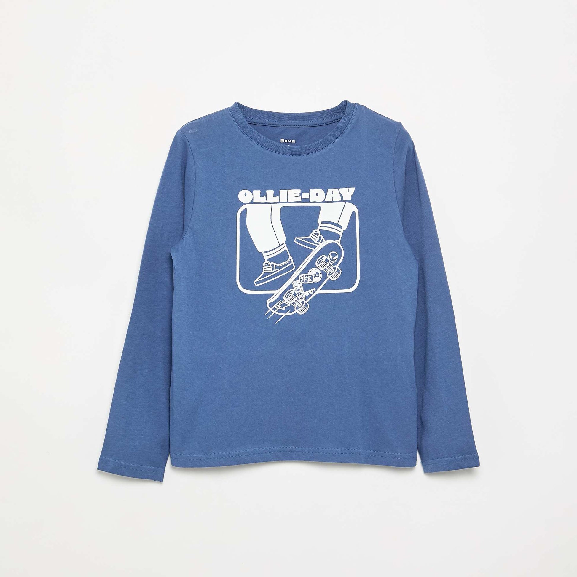 Long-sleeved printed T-shirt BLUE