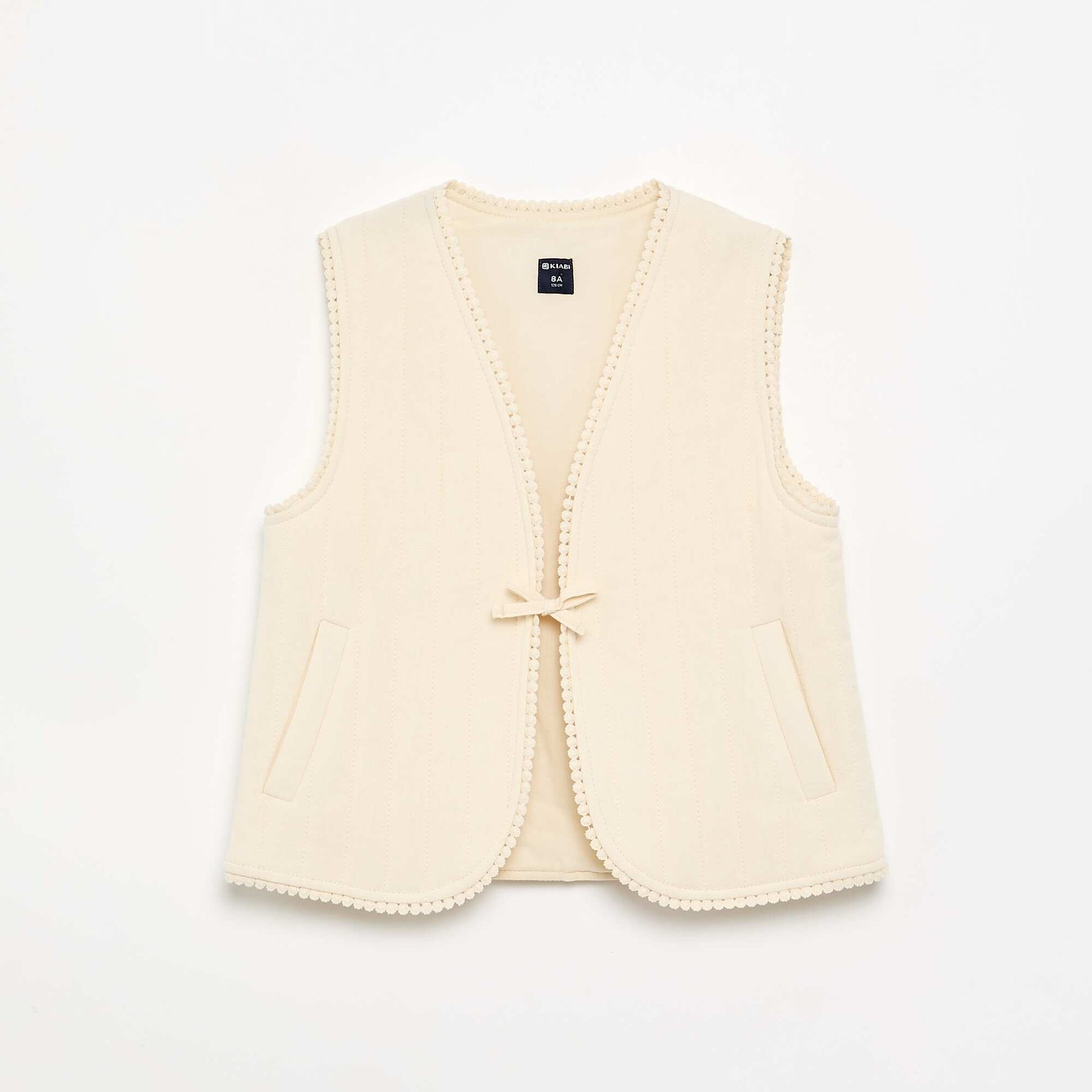 Quilted sleeveless gilet BEIGE