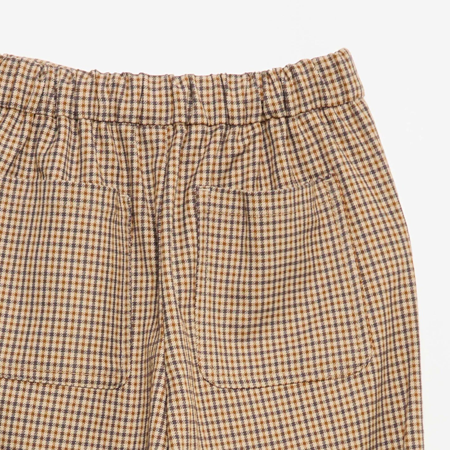 Wide-leg checkered trousers BROWN