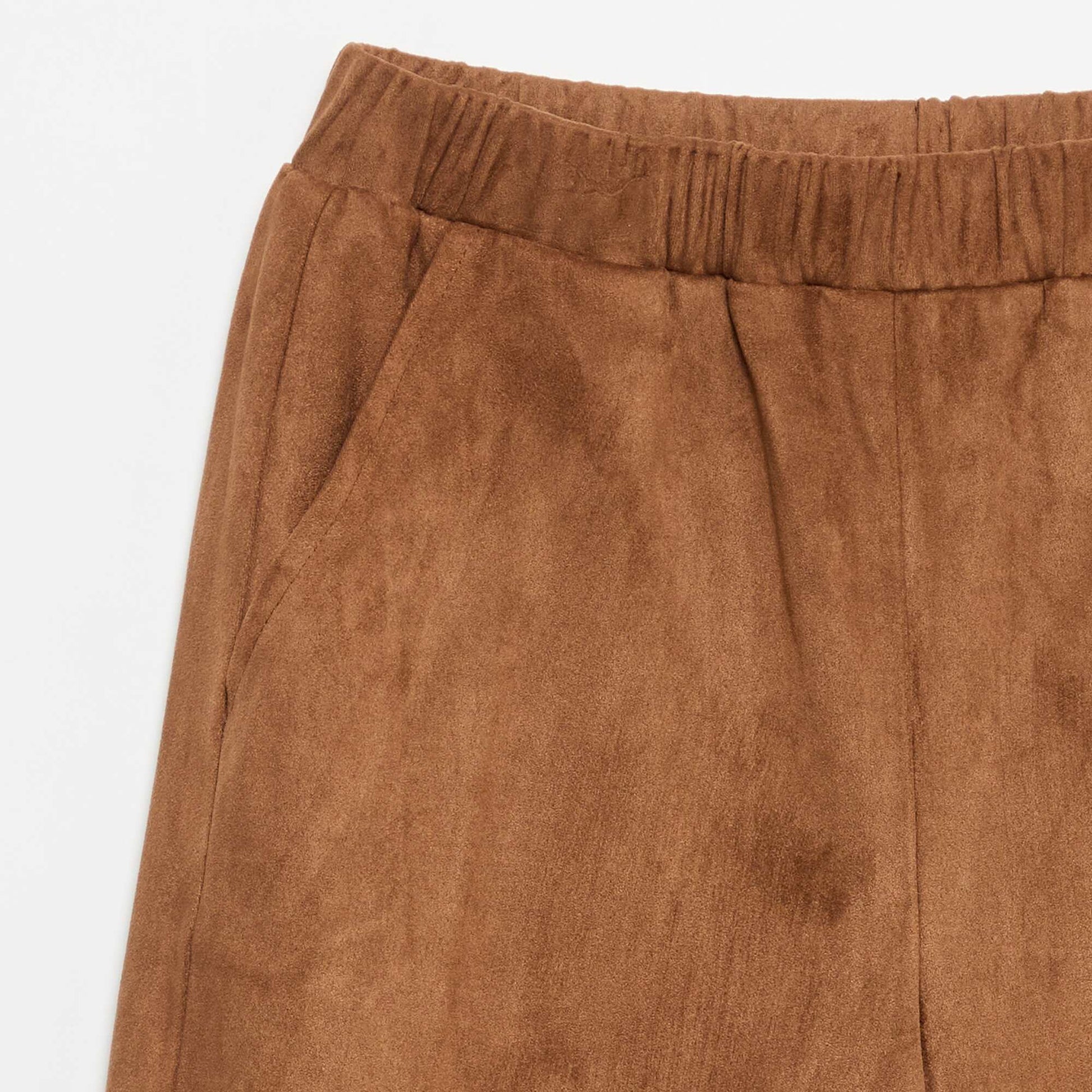 Wide-leg velvet trousers BROWN