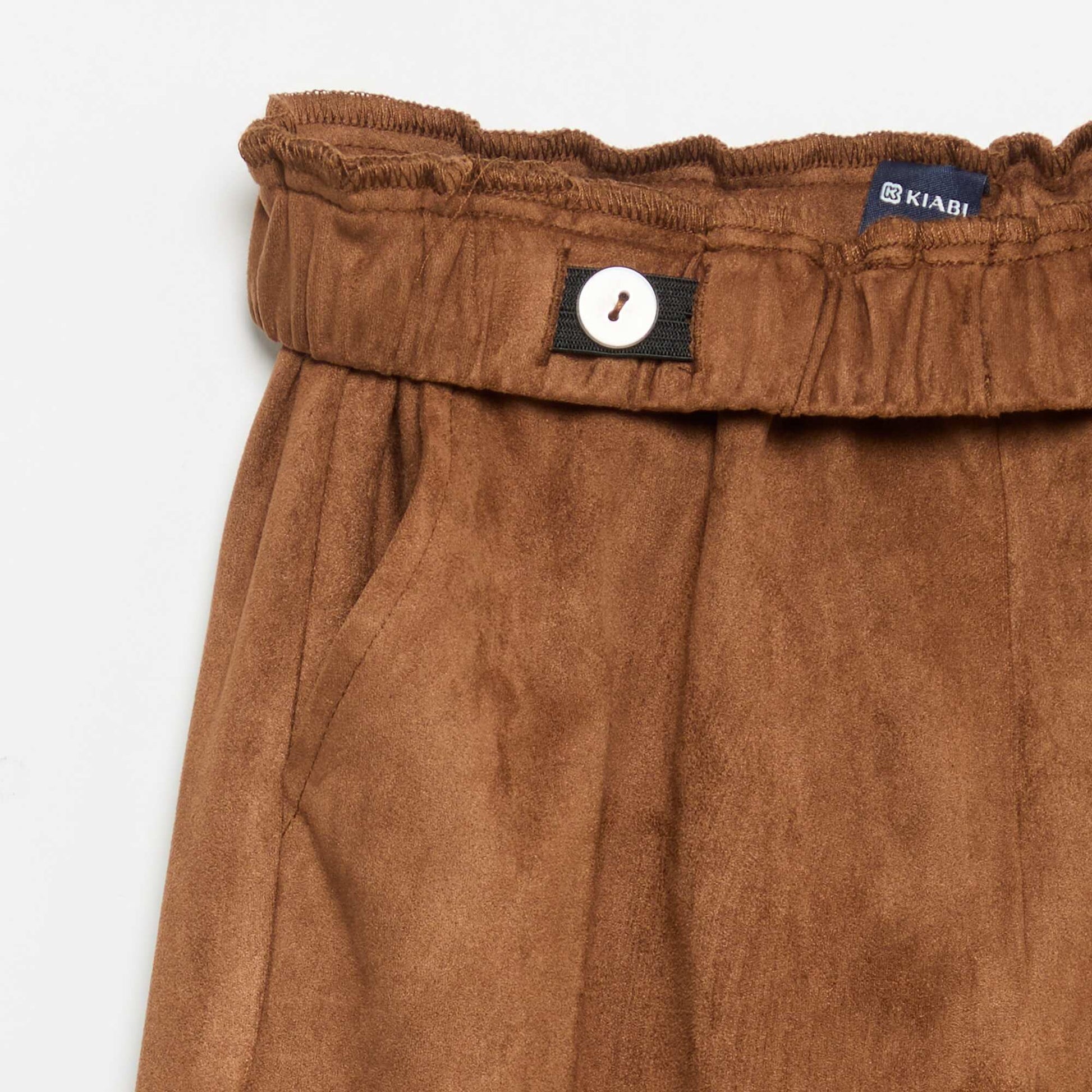 Wide-leg velvet trousers BROWN