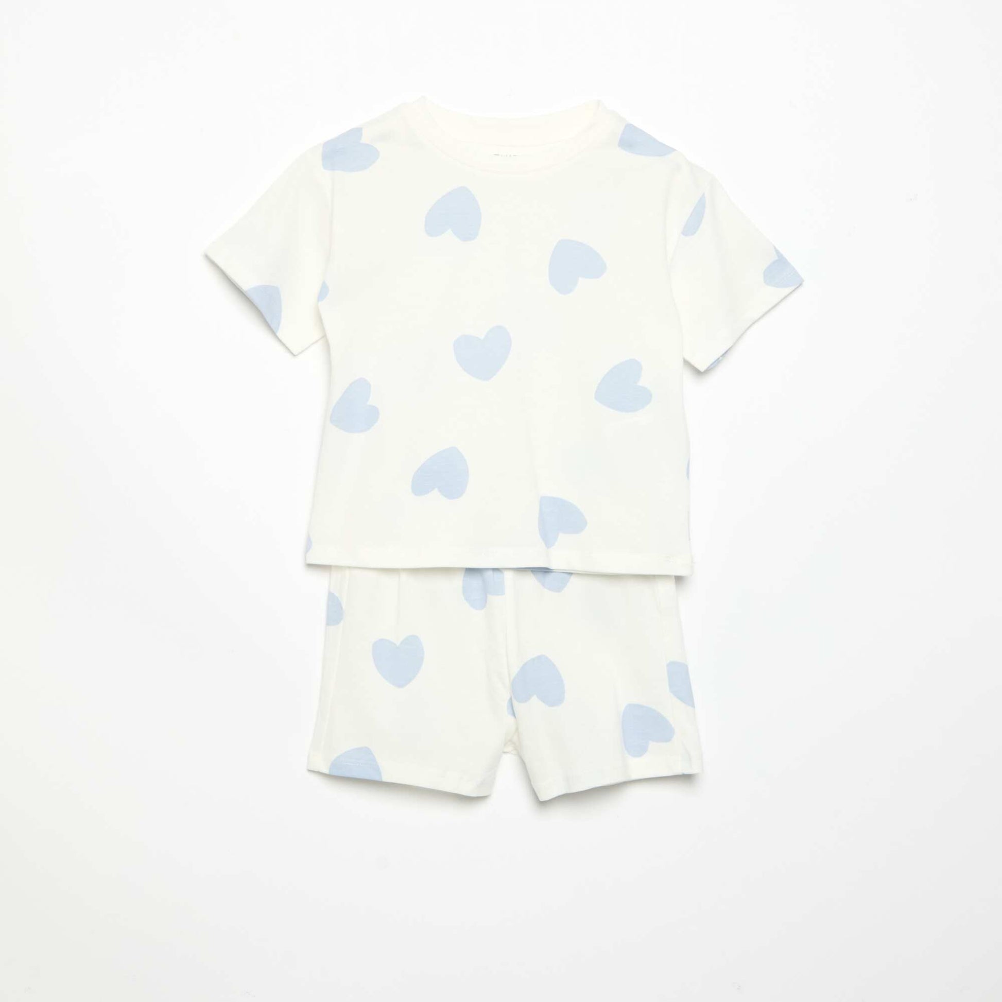 Printed jersey 2-piece short pyjamas WHITE