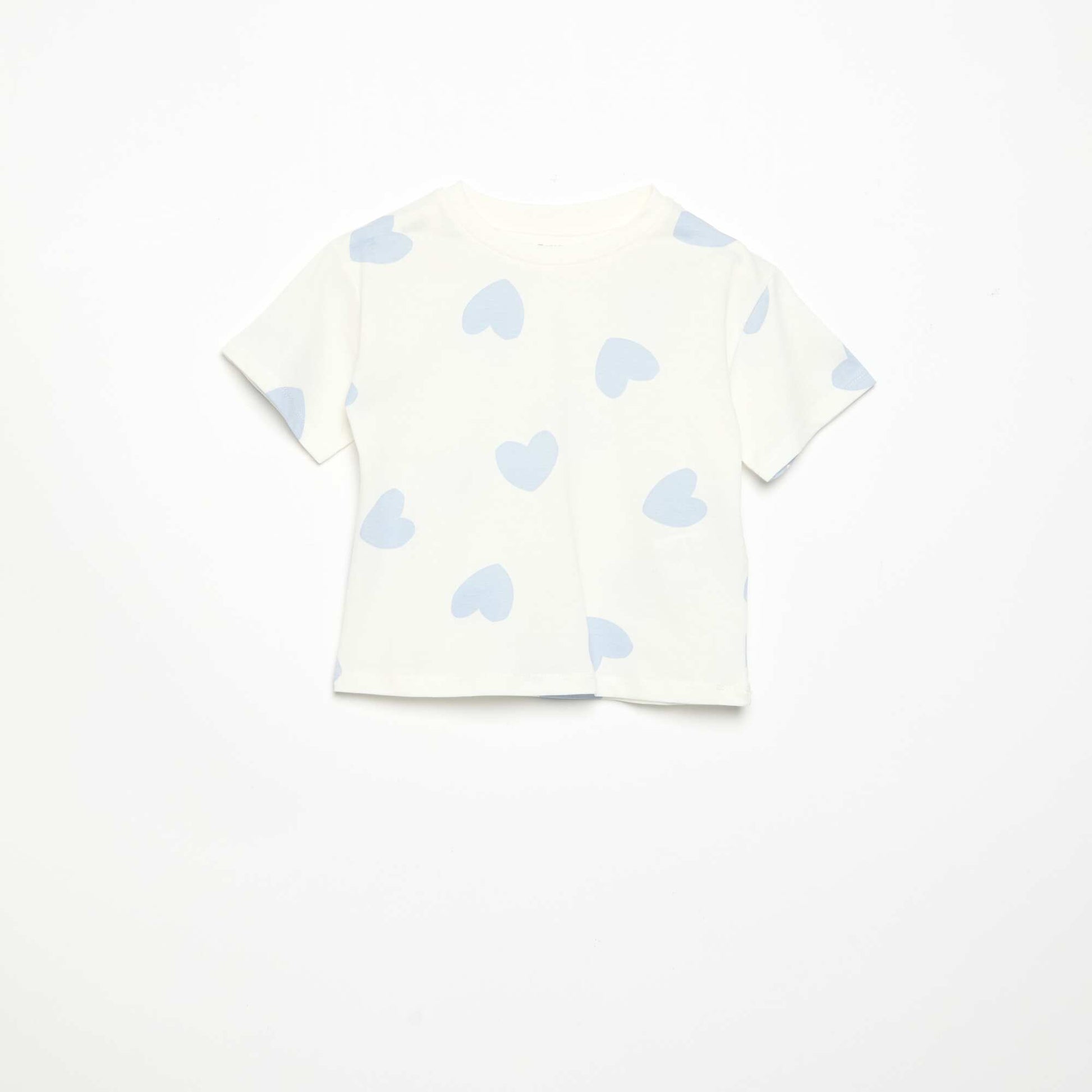 Printed jersey 2-piece short pyjamas WHITE